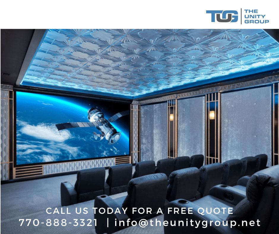 Home Theaters - Our services range from design consultants to full-service project management. The Unity Group has trained staff that is able to help guide you through acoustical room design, interior design, lighting solutions, equipment options and placement. #theUnityGroup⠀
#subwoofer #movie #tv #k #stereophile #cctv #instahifi #loudspeaker #cinemaroom #sound #lighting #hometheatersystem #ktv #klipsch #sony #hometheaterdesign #control #hometheaters #audioporn #audiovisual #samsung #speaker #theatre #mediaroom #design #dolby #bluray #denon #movieroom #hometheatresystem