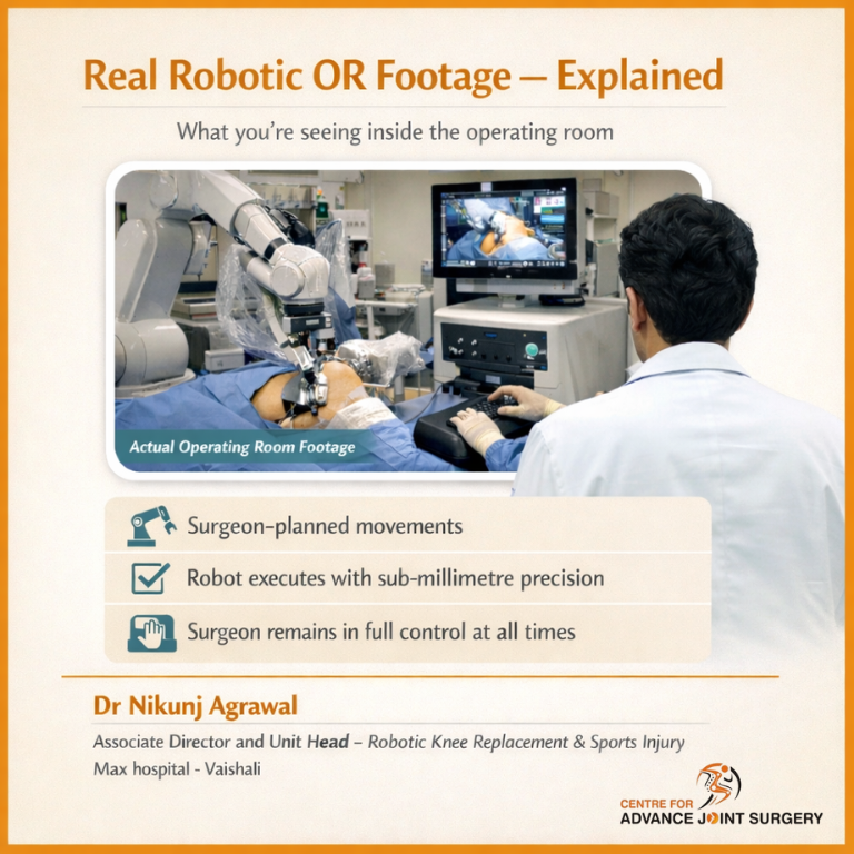 Real Robotic OR Footage — Explained
Ever wondered what robotic knee surgery actually looks like inside the operating room?
This is real robotic OR footage—not animation, not marketing visuals.
Here’s what you’re seeing:
• A robotic arm executing movements planned by the surgeon
• Sub-millimetre precision guided by real-time data
• Controlled, steady motions that reduce human variability
• The surgeon fully in control at every step—planning, guiding, verifying
Robotic surgery is not about replacing the surgeon.
It is about enhancing surgical accuracy, improving alignment, and supporting better functional outcomes.
For patients, this often means:
✔ More precise implant positioning
✔ Better joint balance
✔ Faster rehabilitation
✔ Greater confidence in long-term results
Technology supports the surgery.
Experience leads it.
—
Dr Nikunj Agrawal Noida
Associate Director & Unit Head - Robotic Knee Replacement & Sports Injury
Max Hospital - Vaishali
#kneesurgeryrecovery #kneepainreli
