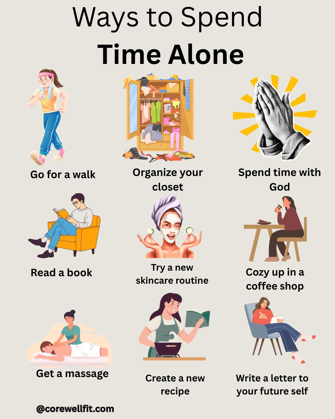 Sometimes, the best way to nurture yourself is by spending quality time alone. Whether it’s taking a walk, indulging in a skincare routine, or cozying up in a coffee shop, find a peaceful way to reconnect with yourself. These 9 activities will help you unwind, reflect, and recharge. 
