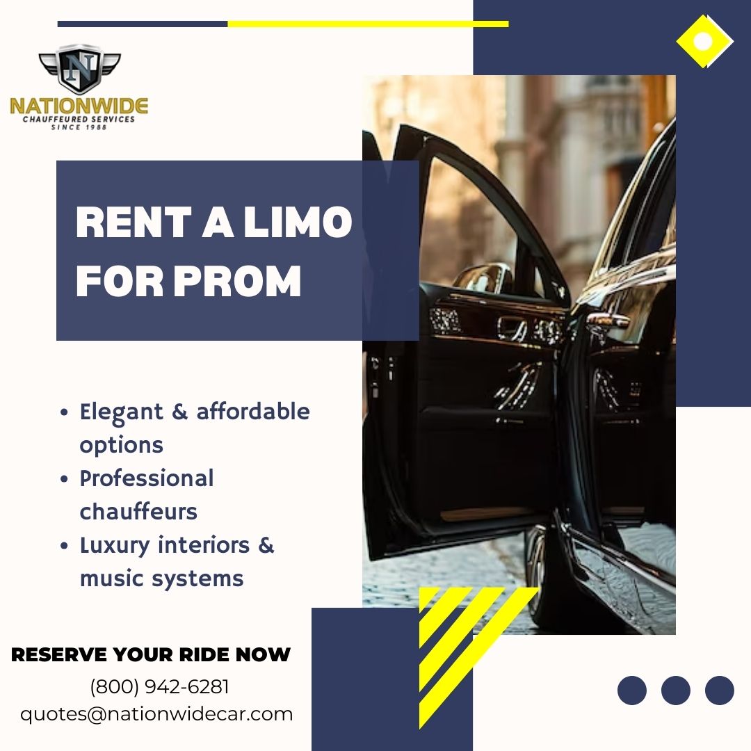 Step into elegance with our Limo for Prom service. Make a statement and enjoy a safe, stylish, and unforgettable ride to your prom.
📞 Call/Text (800) 942-6281 or 📧 quotes@nationwidecar.com today!
Visit: https://bit.ly/3OT9HiB