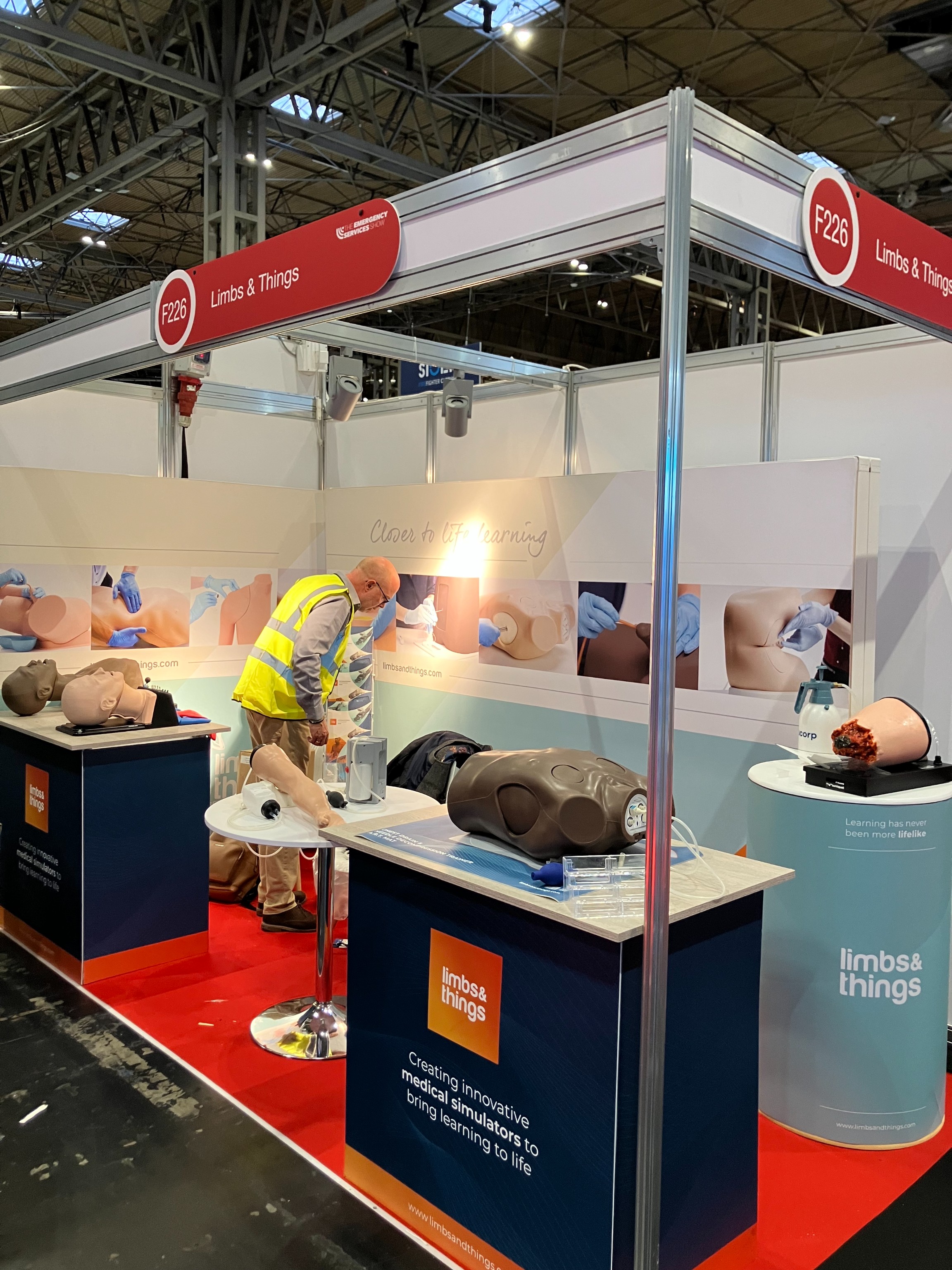 Chest Drain & Needle Decompression trainer at Limbs & Things booth at ESS