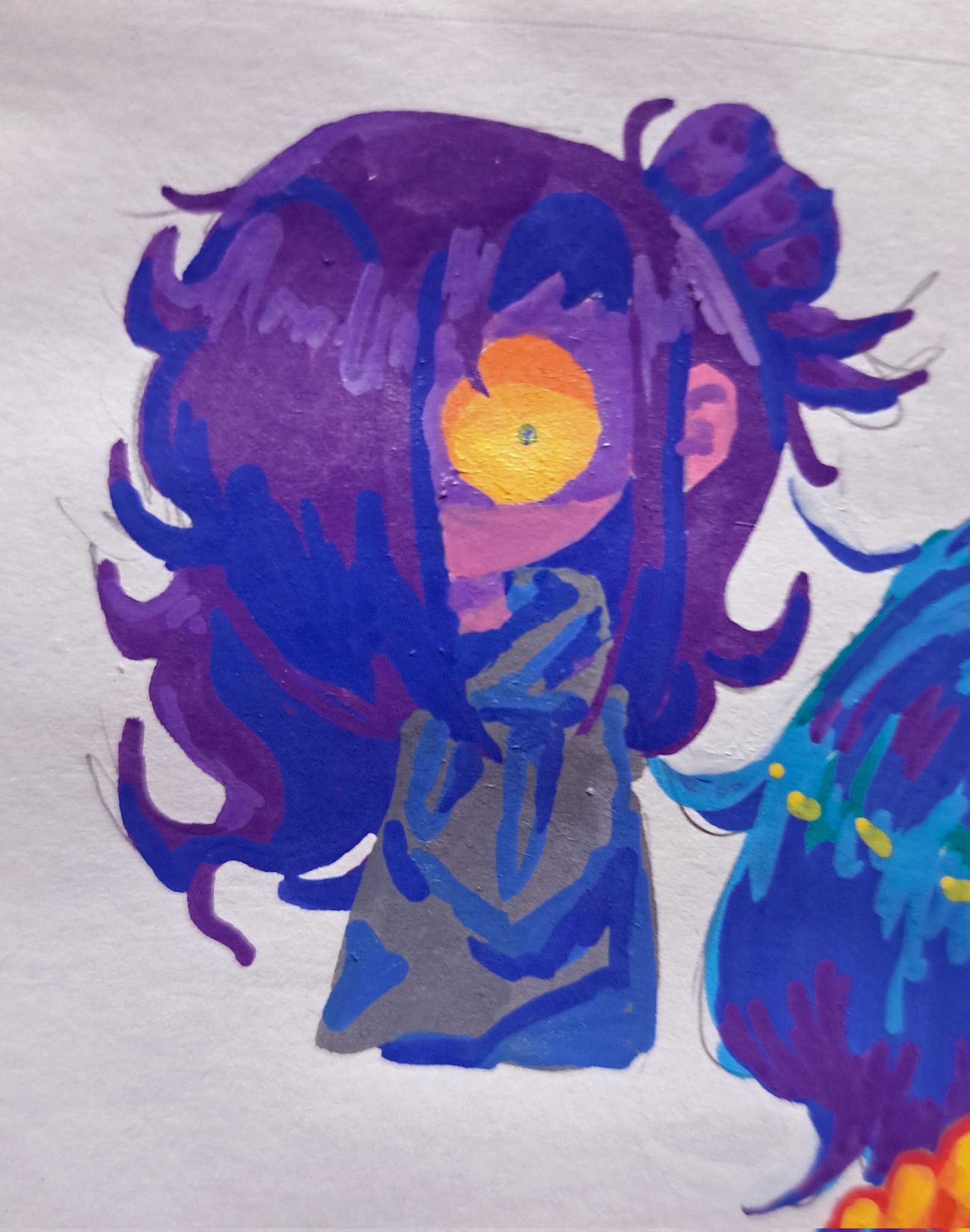 the color pallette looks so similar to a character from deltarune, I personally haven't played or have much interested in it, but I think the character designs are all cool