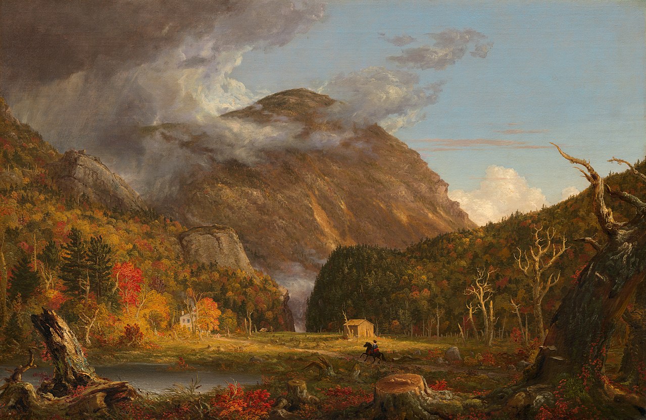 Washington, D.C., National Gallery of Art.
image from https://commons.wikimedia.org/wiki/File:A_View_of_the_Mountain_Pass_Called_the_Notch_of_the_White_Mountans_(Crawford_Notch)-1839-Thomas_Cole.jpg