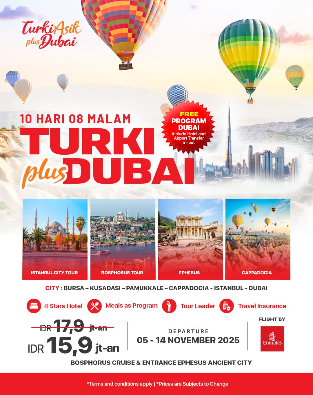 Paket Tour Turki plus Dubai 10 Hari 8 Malam