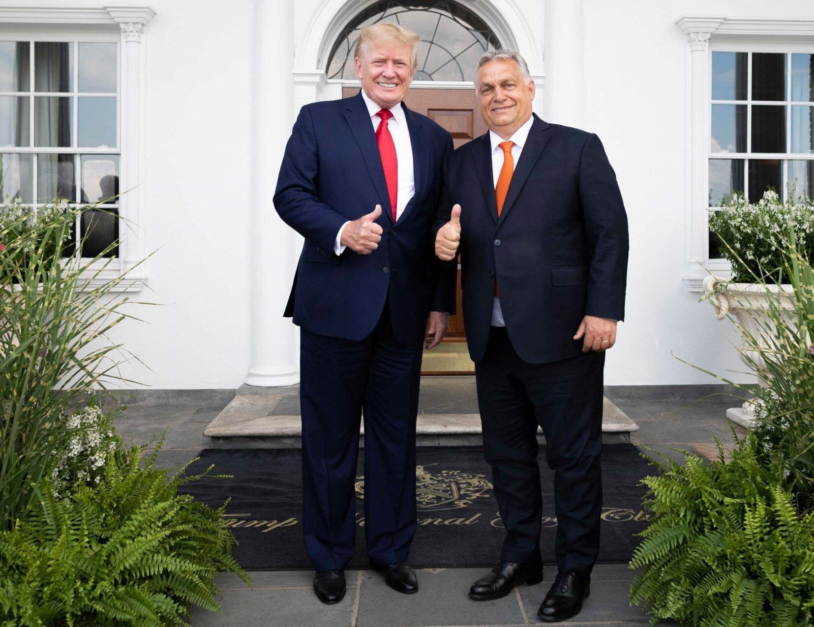 US President Donald Trump with Hungarian Prime Minister Viktor Orbán, who announced plans to circumvent Trump’s Russia sanctions within 24 hours of their announcement. Photo: @PM_ViktorOrban/X