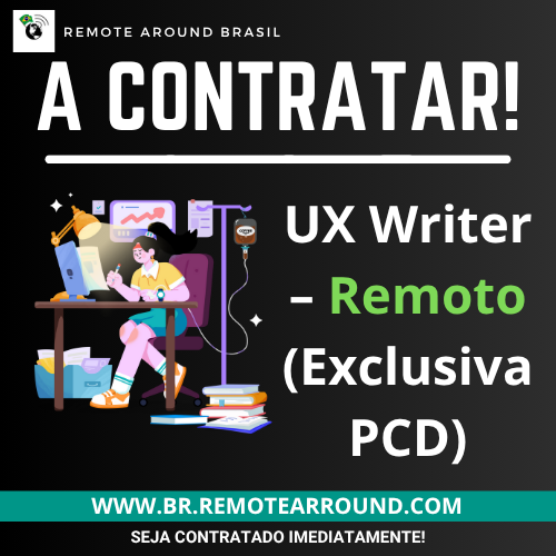 ✍️💻 Estamos à procura de um(a) UX Writer incrível! 💡🌎



VAGA REMOTA UX WRITER: https://br.remotearround.com/job/ux-writer-remoto-exclusiva-pcd-8/



VAGAS REMOTAS NO BRASIL: https://br.remotearround.com/lista-de-ofertas/?filter-title=REMOTO



 Quer transformar palavras em experiências inesquecíveis? 😎 Então esta vaga é pra ti!

📍 Remoto – Exclusiva PCD

 🏢 Empresa: Getronics (líder global em tecnologia 🌐)

 💬 O que vais fazer: criar textos que simplificam, encantam e guiam o utilizador!

 🎯 O que oferecemos: benefícios top 💳 + formação contínua 🎓 + ambiente inclusivo ❤️

Porque um bom UX Writer não escreve… conecta! 😉



#REMOTEarroundBRASIL #vacancies #UXWriter #VagaPCD #UXDesign #UXJobs #RemoteJob #TrabalhoRemoto #Getronics #UXWriting #ContentDesign #UserExperience #DesignThinking #Figma #DesignSystem #Acessibilidade #DesignDigital #Emprego #VagasDeTecnologia #TrabalhoInclusivo #TechJobs #CarreiraDigital #HiringNow