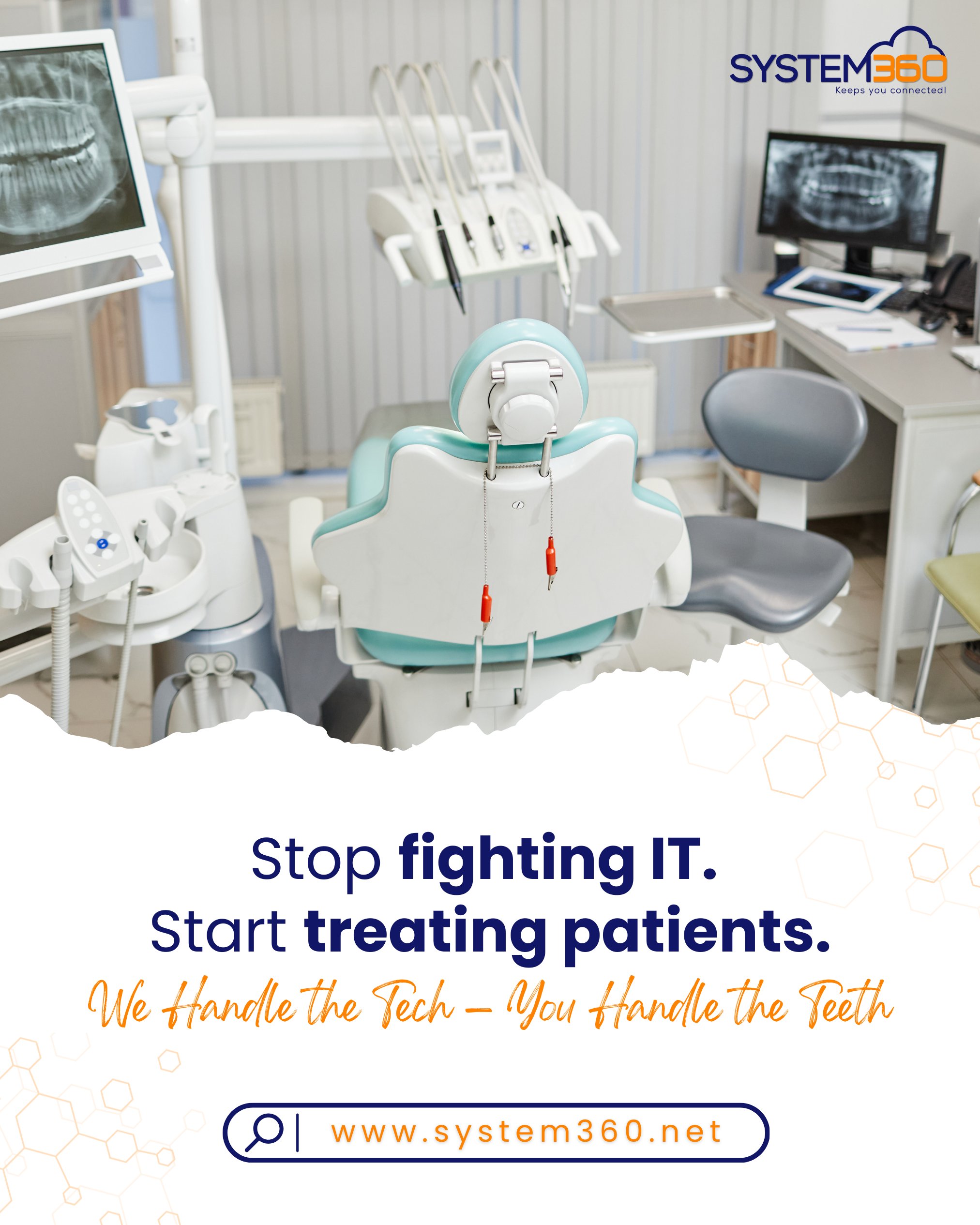 We handle your technology, so you can focus on what matters most — patient care.

From secure networks to dental software support, System360 keeps your clinic running smoothly.