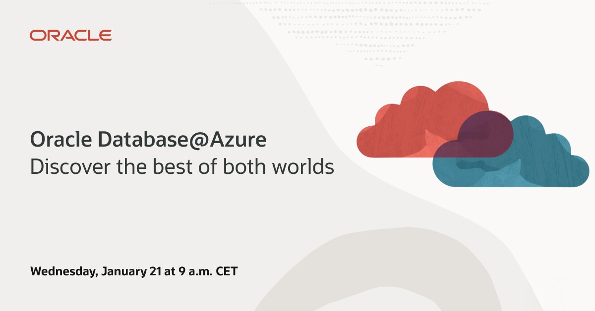 Oracle Database@Azure - Discover the best of both worlds
21 January 2026 | 9:00 AM - 1:00 PM