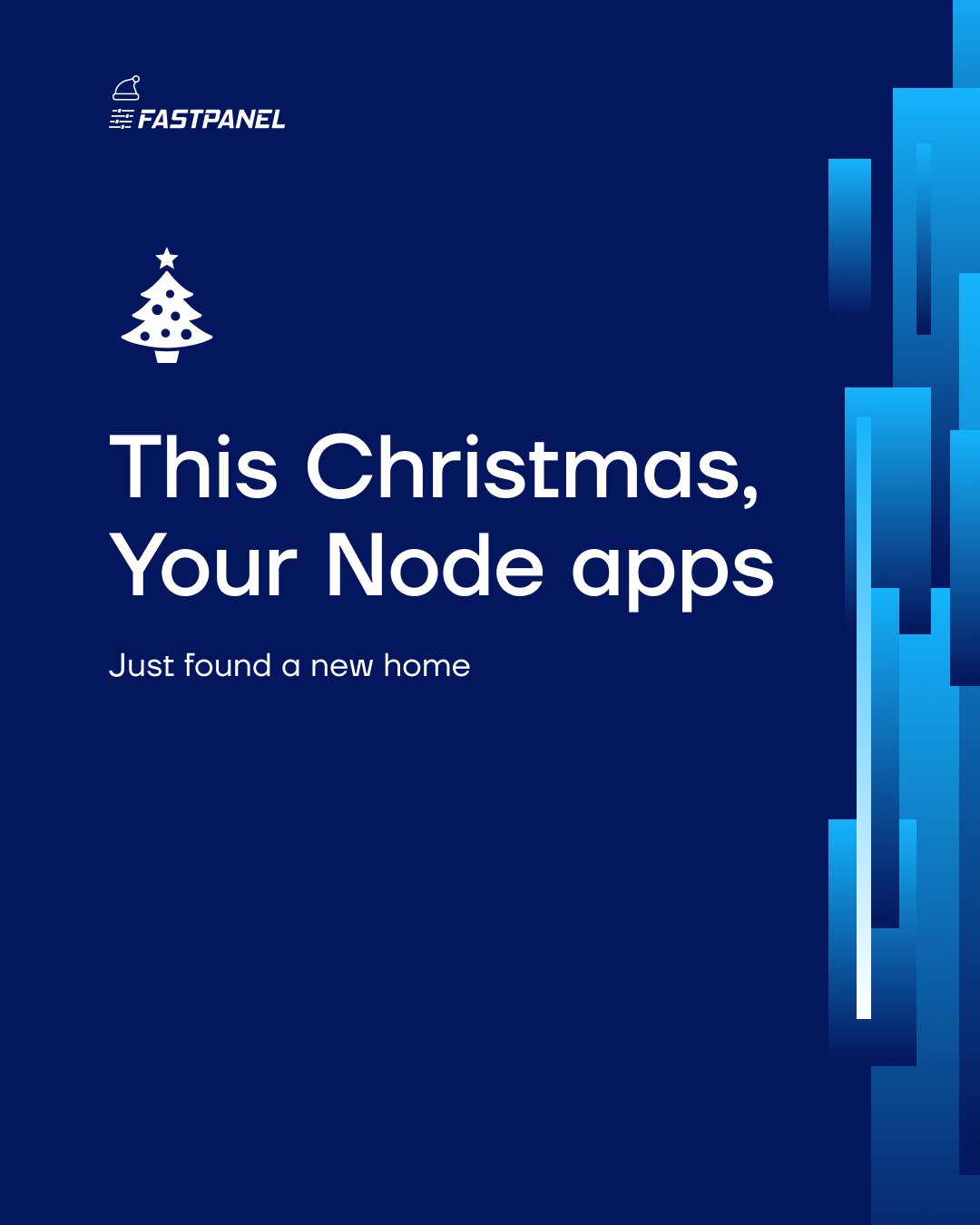 FASTPANEL Node.js and Systemd support announcement — web hosting control panel Christmas update 2024