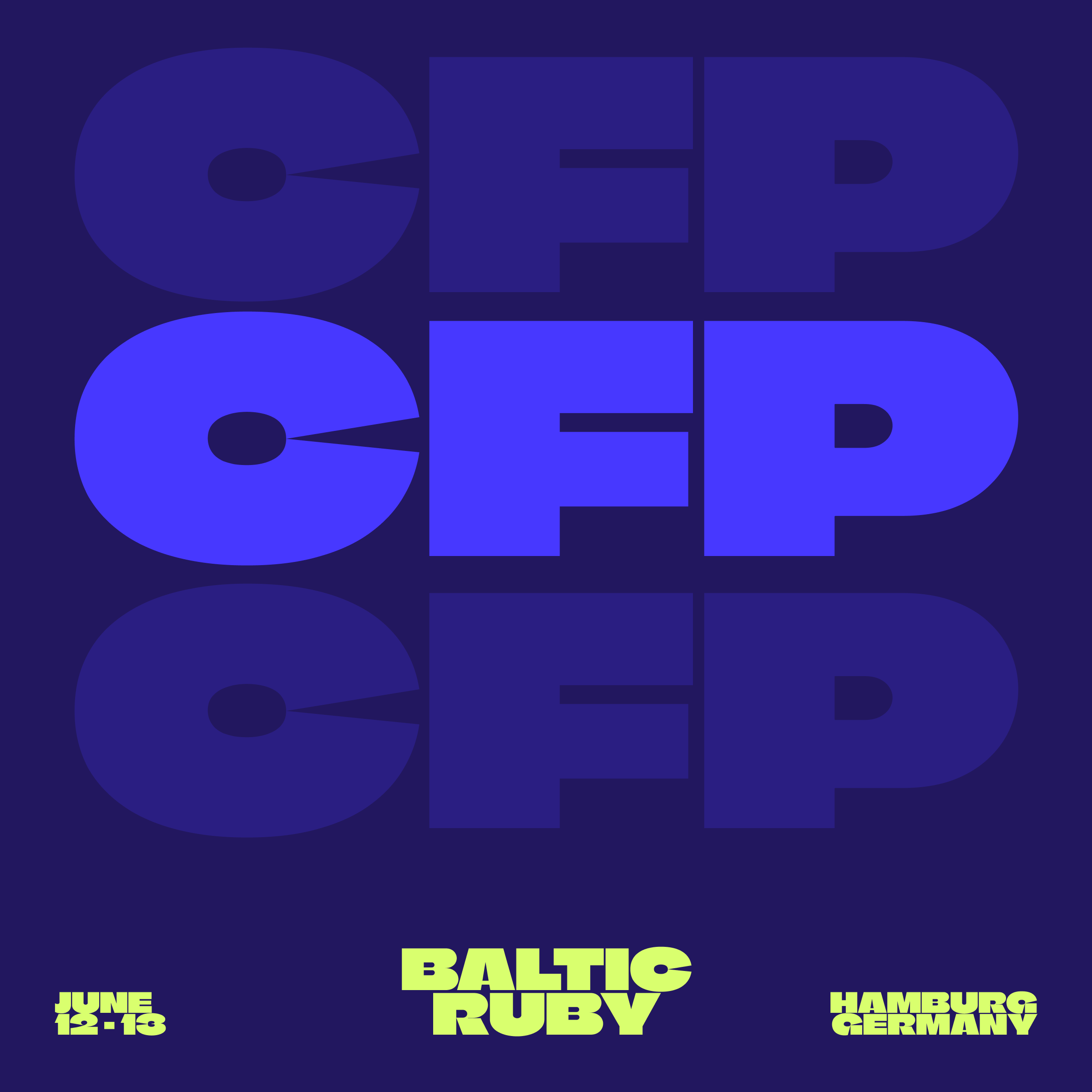 CFP lettering at the branded background.