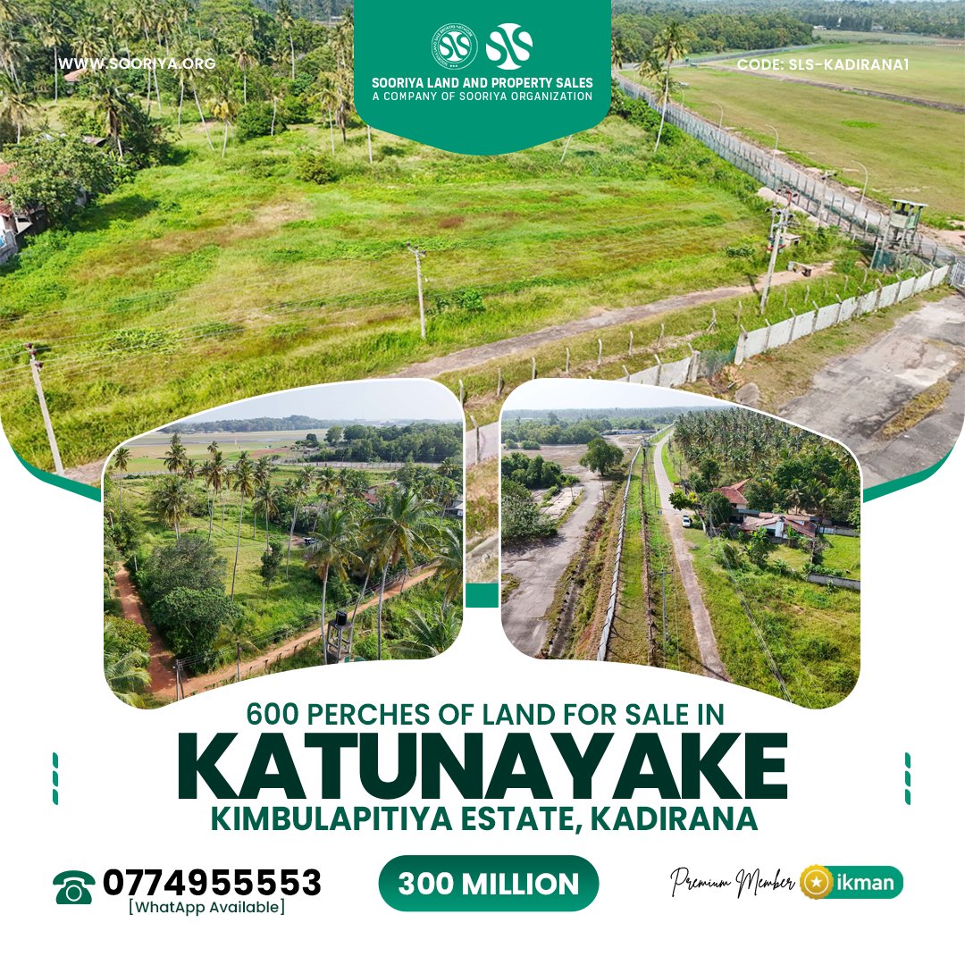 🚩 A rare investment opportunity located right next to Sri Lanka’s main international airport—ideal for high-return, airport-focused commercial developments with long-term growth potential.