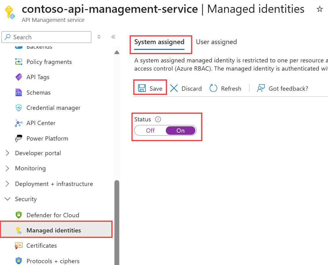 Screenshot that shows how to enable a system-assigned managed identity
