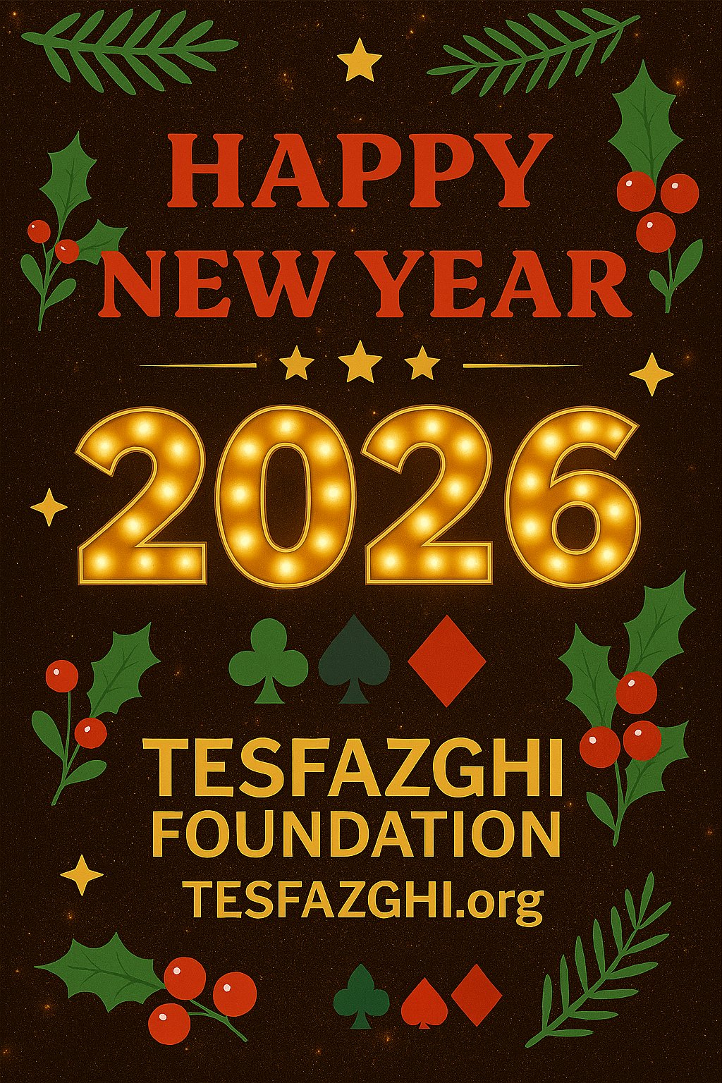 Happy New Year 2026 - Tesfazghi Foundation www.tesfazghi.org #TesfazghiFoundation #HappyNewYear2026 