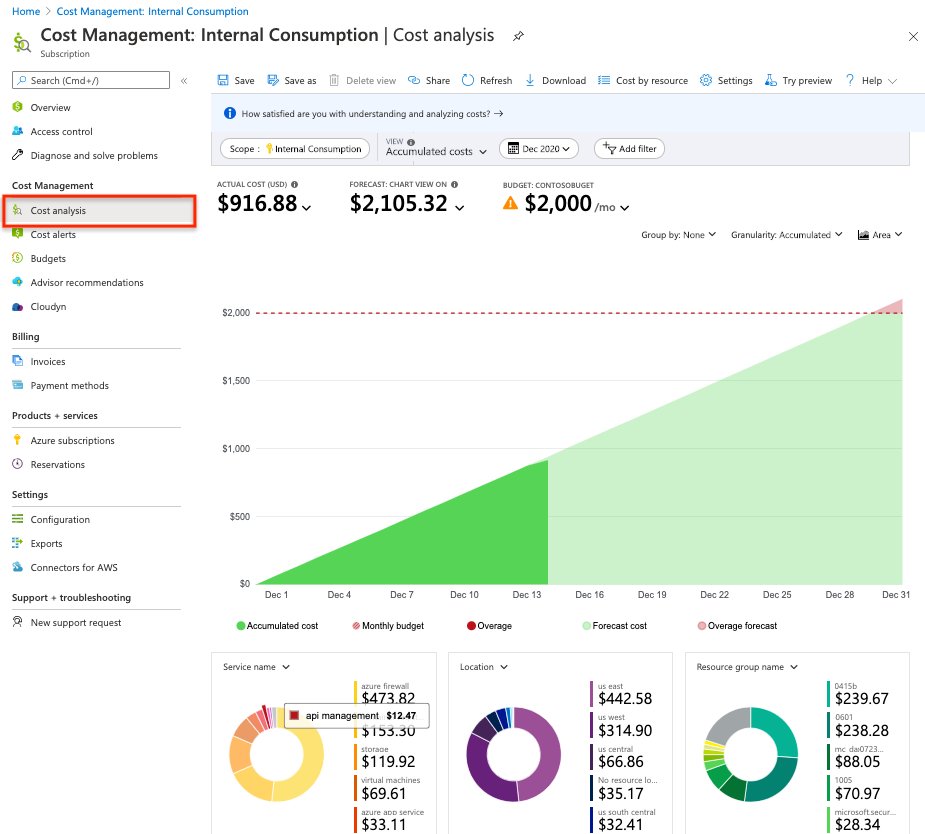 Screenshot that shows monthly costs for a subscription.