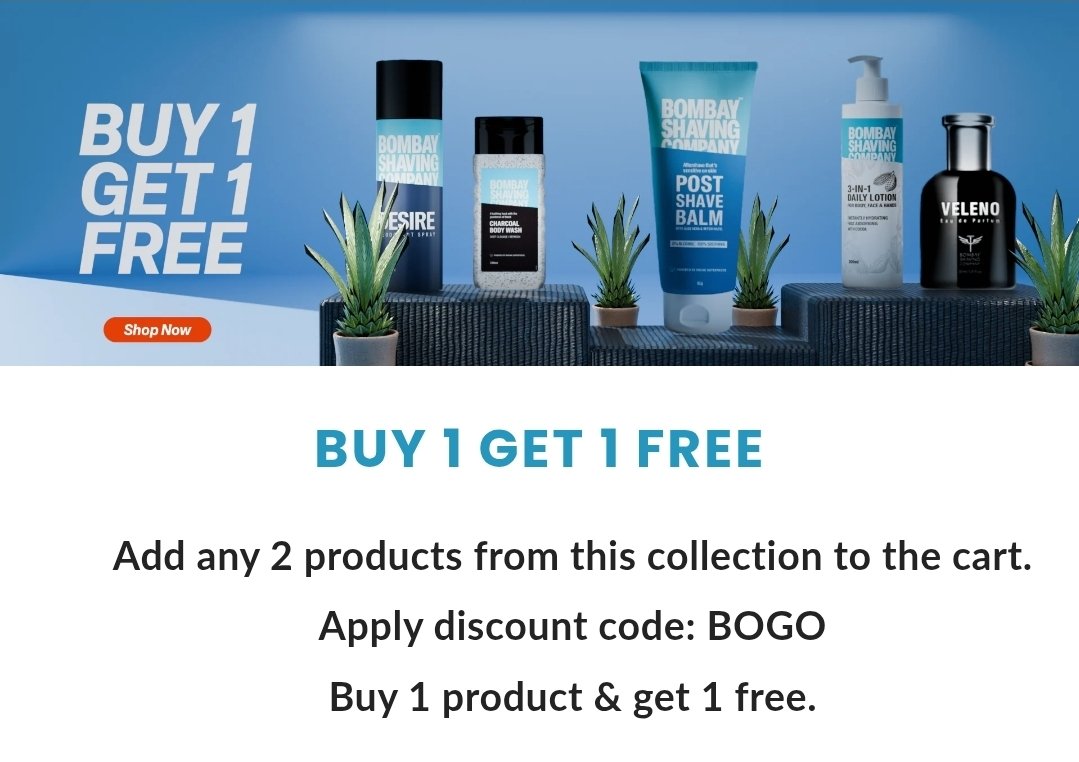 B1G1 - BOGO Offer on Bombay Shaving Company