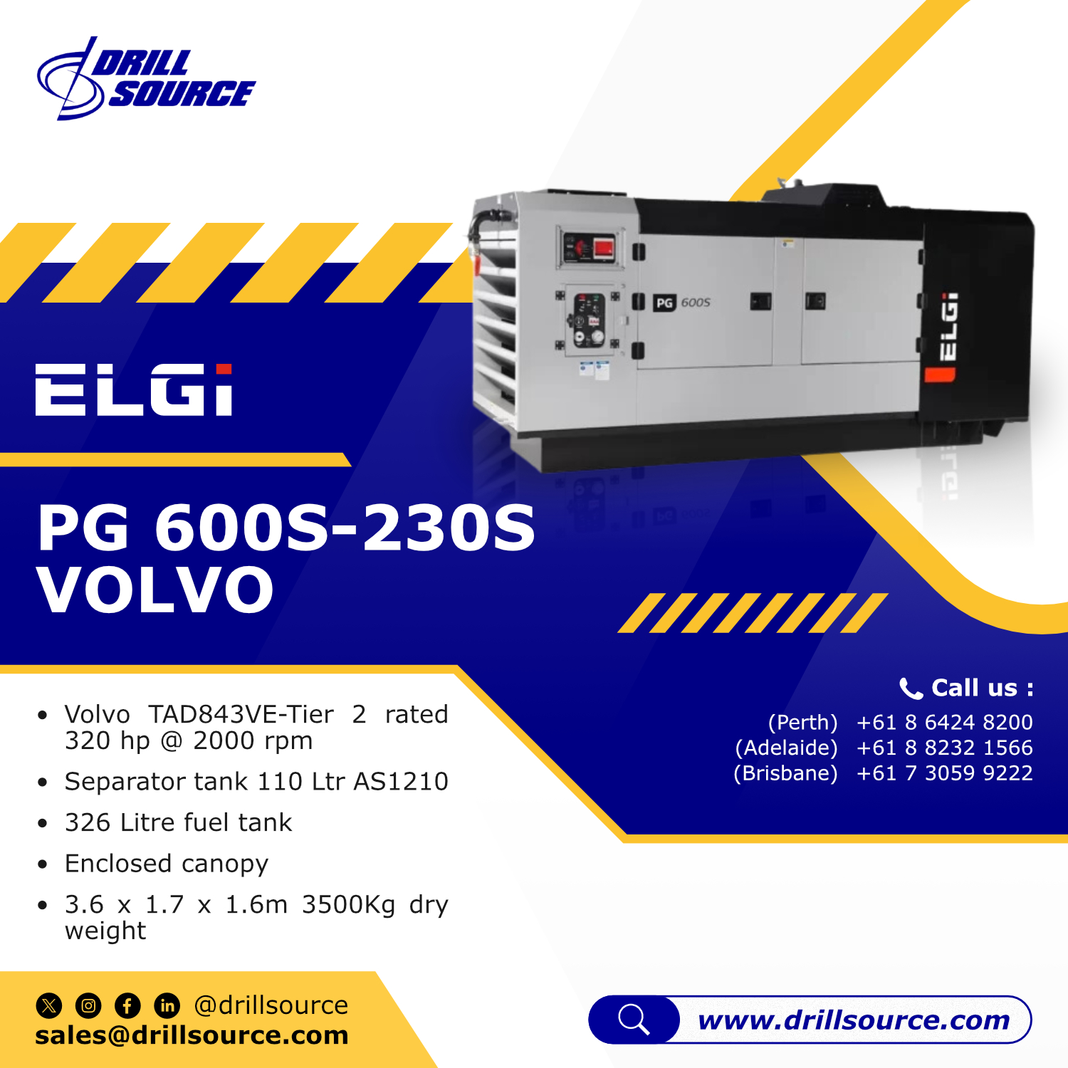 ELGi PG 600S-230S Volvo