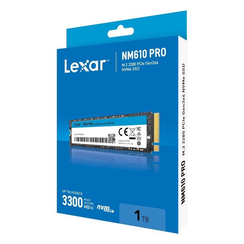 Lexar NM610 Pro 1TB M.2 2280 PCIe Gen 3x4 NVMe SSD 
