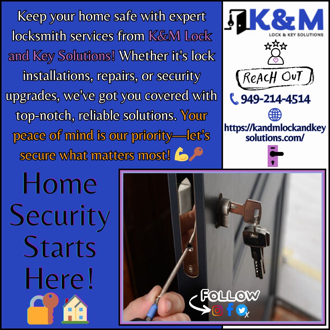 👇 | Contact us at:
☎ | 949-214-4514
🌐 | Visit https://kandmlockandkeysolutions.com/