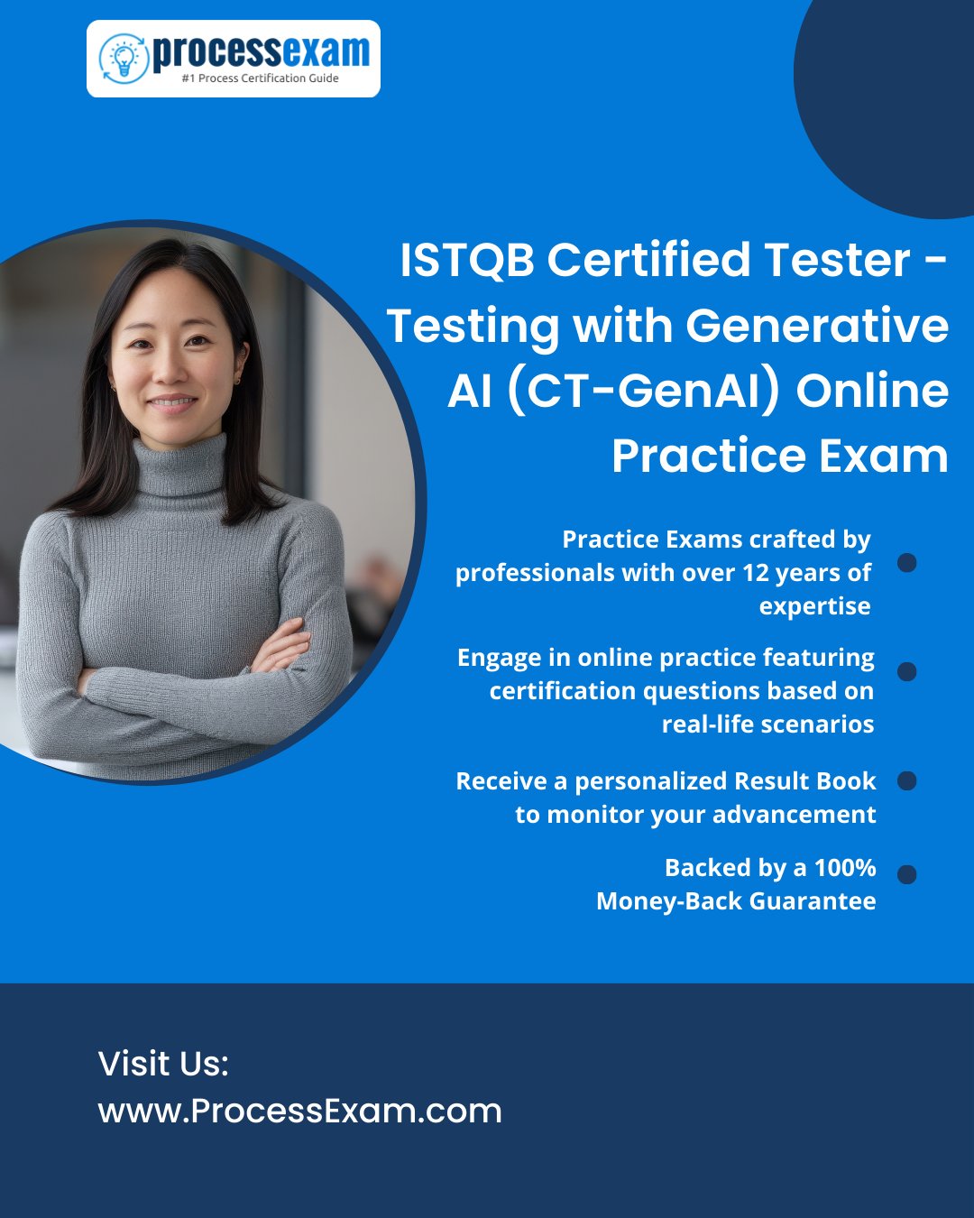 The ISTQB CT-GenAI practice exam helps testers prepare for validating AI outputs, bias, and non-deterministic behavior - aligned with the official syllabus.