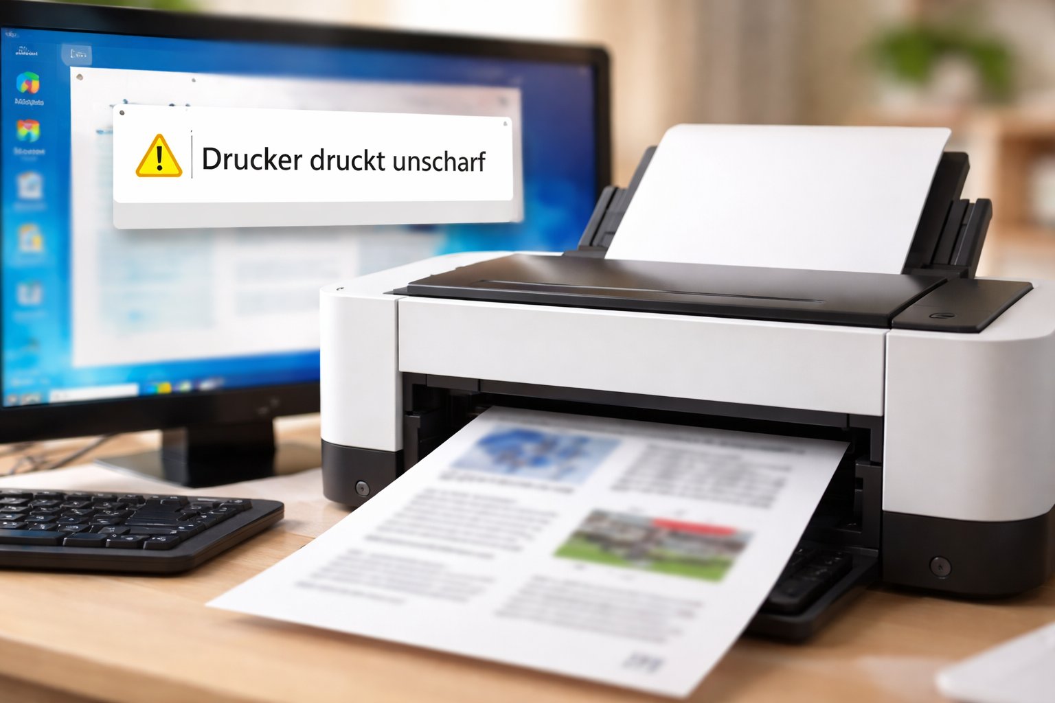 Es gibt kaum etwas Frustrierendes, als wenn ein wichtiges Dokument oder ein Foto aus dem Drucker kommt – und alles wirkt verschwommen oder unsauber. Viele Nutzer melden genau dieses Problem: drucker druckt unscharf in windows.
Ob Texte kaum lesbar sind, Farben verlaufen oder Grafiken unscharf wirken – die Ursachen sind meist einfacher zu beheben, als man denkt. In diesem Leitfaden zeige ich Ihnen Schritt für Schritt, warum die Druckqualität schlecht beim Drucker sein kann und wie Sie das Problem schnell lösen – egal ob unter Windows 10 oder Windows 11.