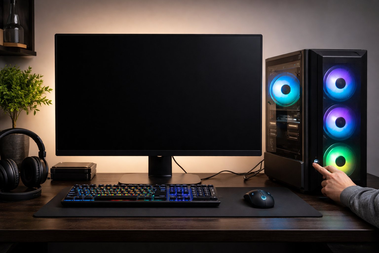 Es ist ein klassisches und sehr frustrierendes Problem: Sie drücken den Power-Button, der PC läuft an, Lüfter drehen sich – aber beim Starten des PCs ist der PC Monitor aus. Kein Bild, kein Windows-Logo, manchmal nicht einmal ein Signal.
Viele Nutzer denken sofort an einen schweren Defekt. Doch die gute Nachricht ist: In sehr vielen Fällen lässt sich das Problem selbst beheben. In diesem Artikel erkläre ich Schritt für Schritt, warum der PC startet, aber Bildschirm bleibt schwarz, und welche Lösungen wirklich helfen – verständlich, praxisnah und ohne Fachchinesisch.