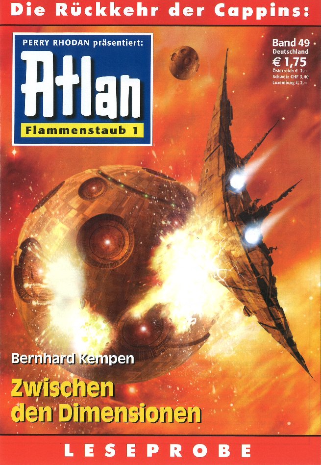 Titelblatt der ATLAN-Leseprobe »Zwischen den Dimensionen« von Bernhard Kempen.