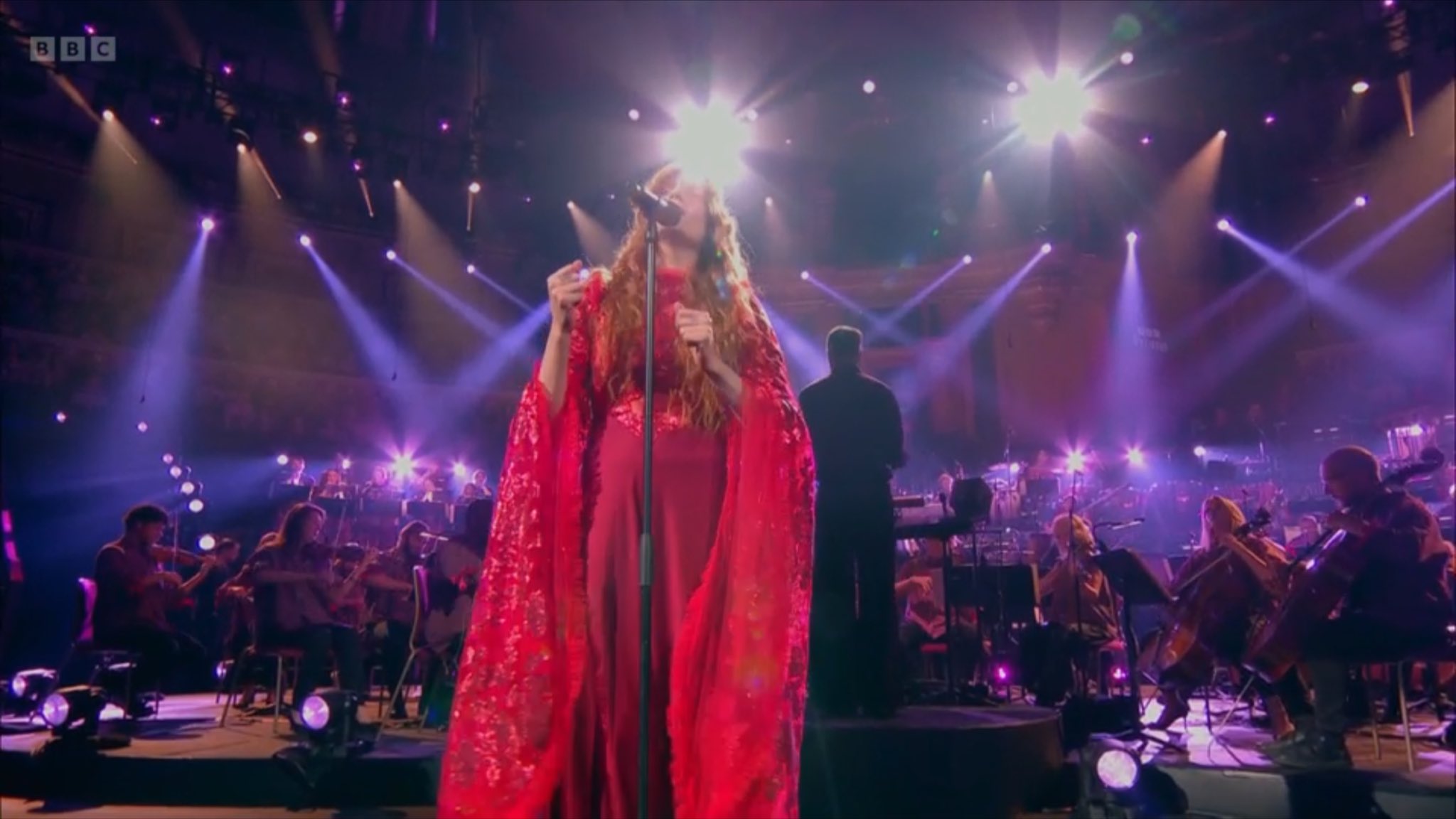 Florence singing at the Royal Albert Hall
