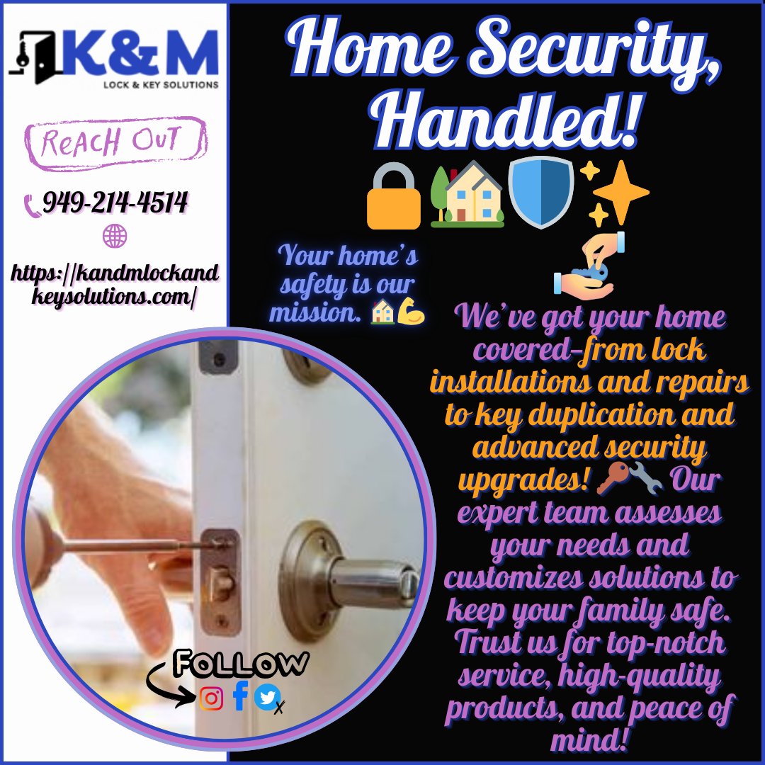 👇 | Contact us at:
☎ | 949-214-4514
🌐 | Visit https://kandmlockandkeysolutions.com/