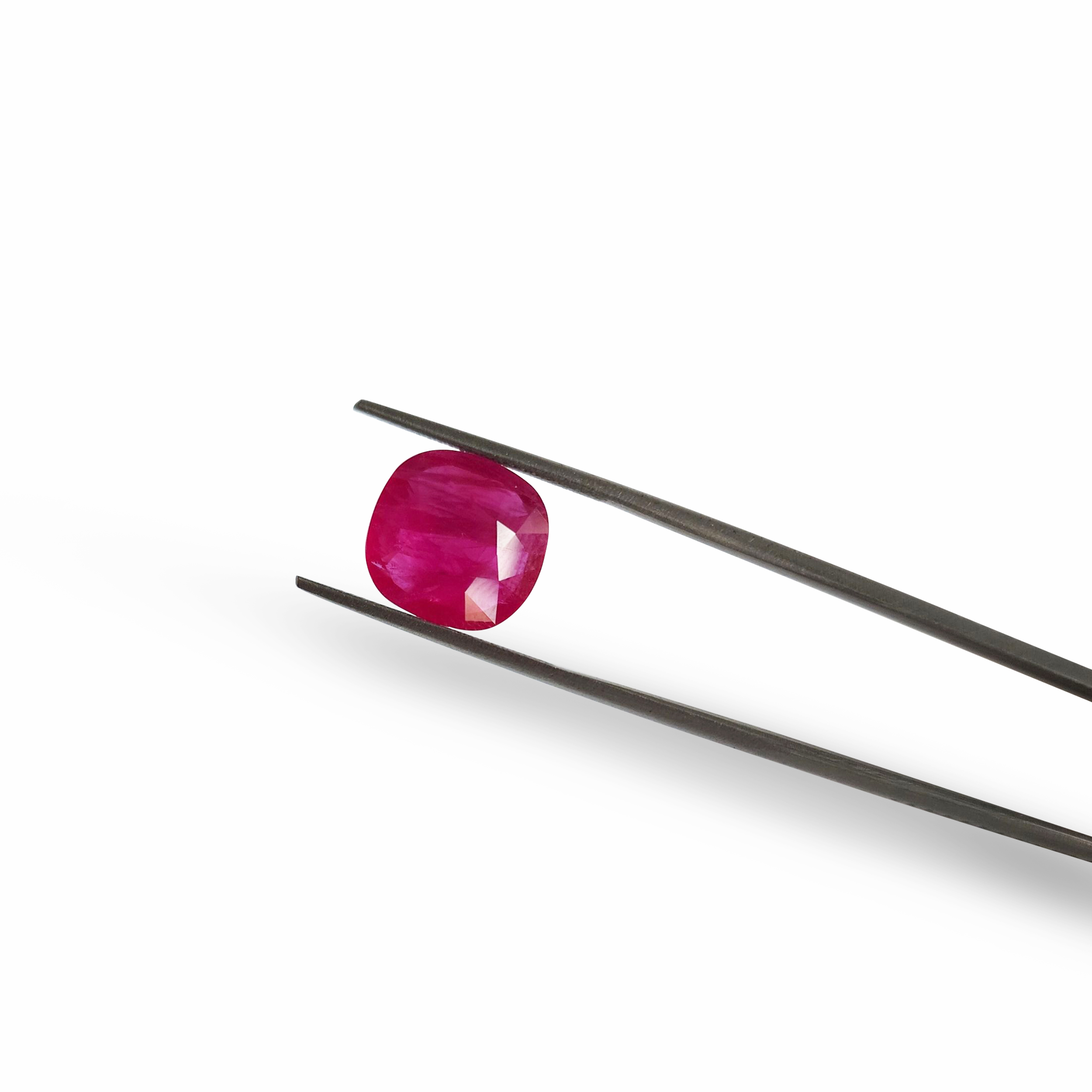 Red Burma Ruby 12mm Cushion Faceted | My Earth Stone