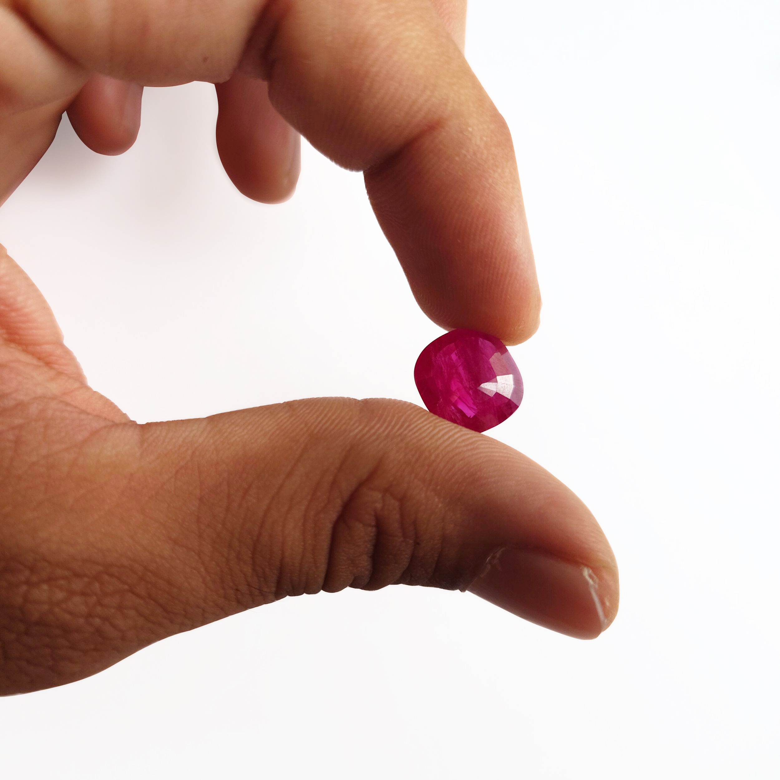 Burmese Ruby 12mm Cushion Faceted | My Earth Stone