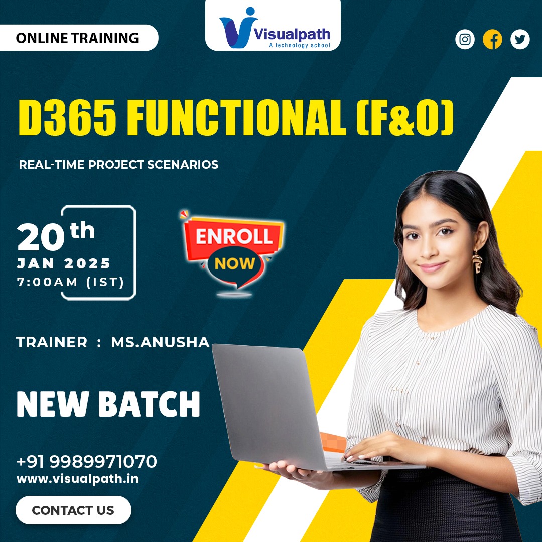 📢 New Batch: Dynamics 365 Functional (F&O) Online Training!
👉Attend Online #NewBatch On #D365Functional_ F&O by Ms. Anusha.
📅Batch on: 20th January 2025 @7:00 AM IST.
📲Contact us: +91 9989971070
🟢WhatsApp: https://www.whatsapp.com/catalog/919989971070
🌐Visit: https://www.visualpath.in/online-microsoft-dynamics-365-training-in-hyderabad.html
#dynamics #axfunctional #trade #functional #finance #trade #corporate #MicrosoftDynamics365 #Microsoft365 #SCM #TechCourses #corporatetraining #Dynamic365 #D365 #manufacturing #onlinetraining #education #students #software #visualpathpro #Microsoft #MSDynamics #msdyn365 #TechSkills #CareerGrowth #ITSkills #ITTraining