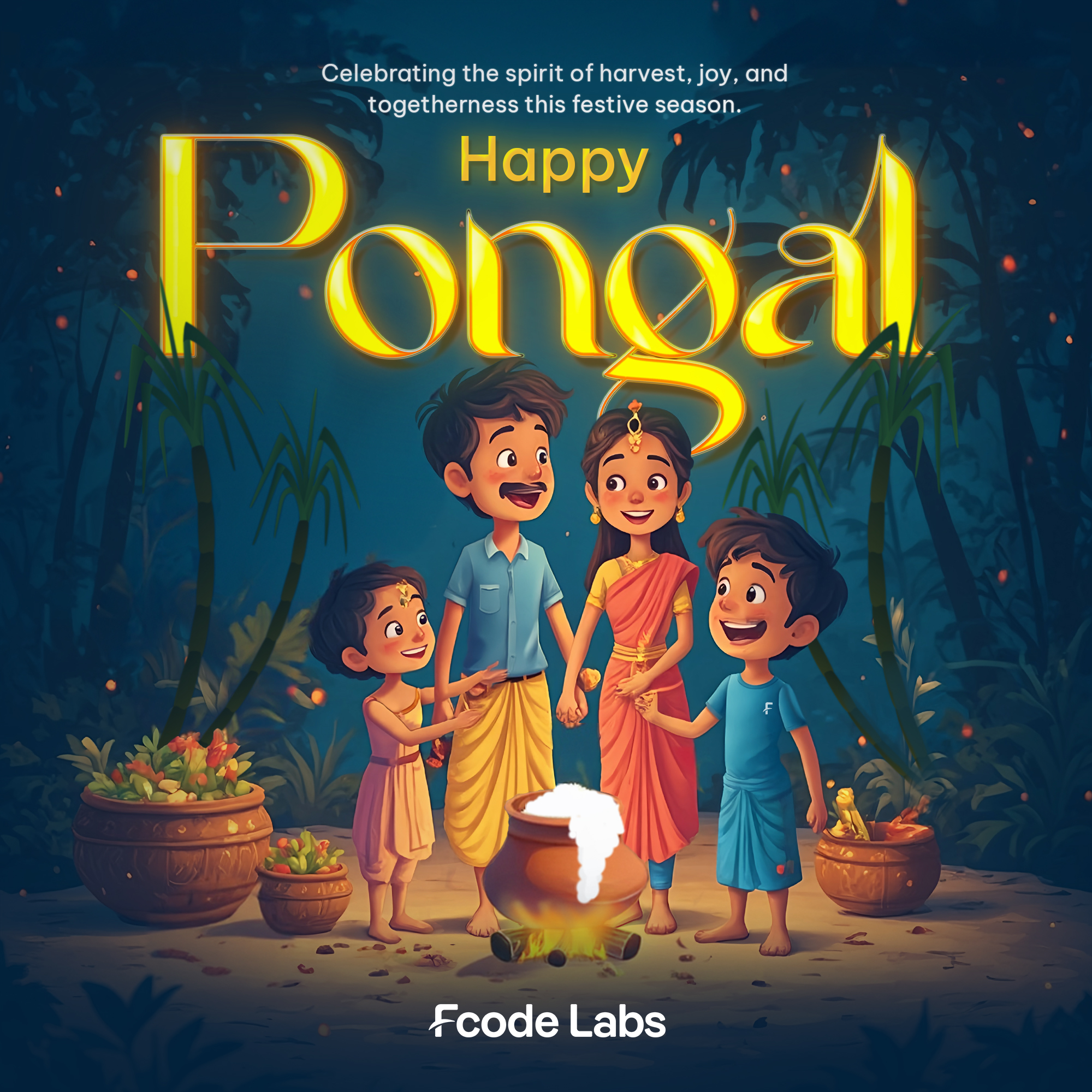 Fcode Labs team wishing a happy Pongal!