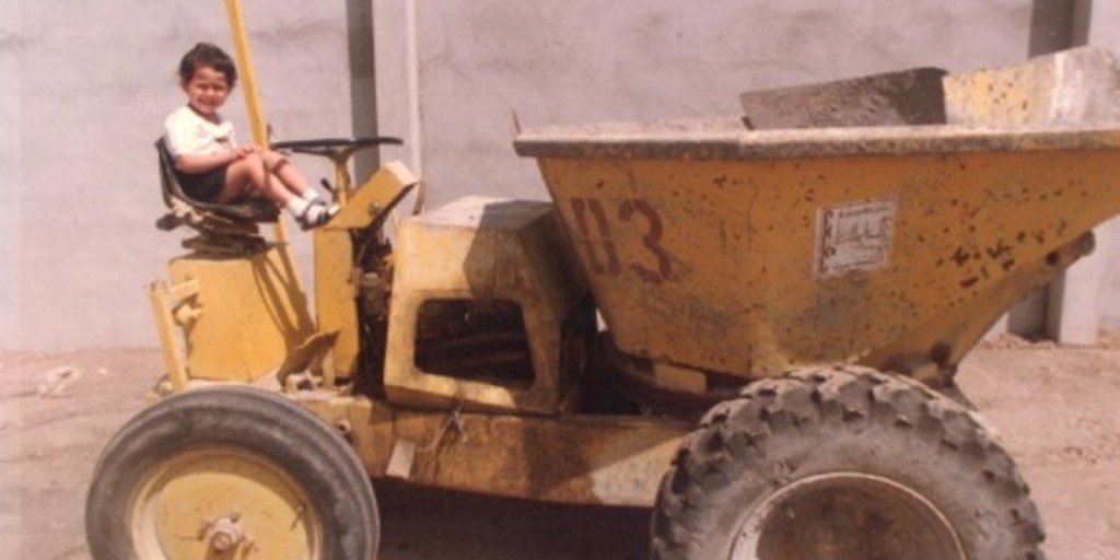 Young Mohamad Al-Dah on tipper truck