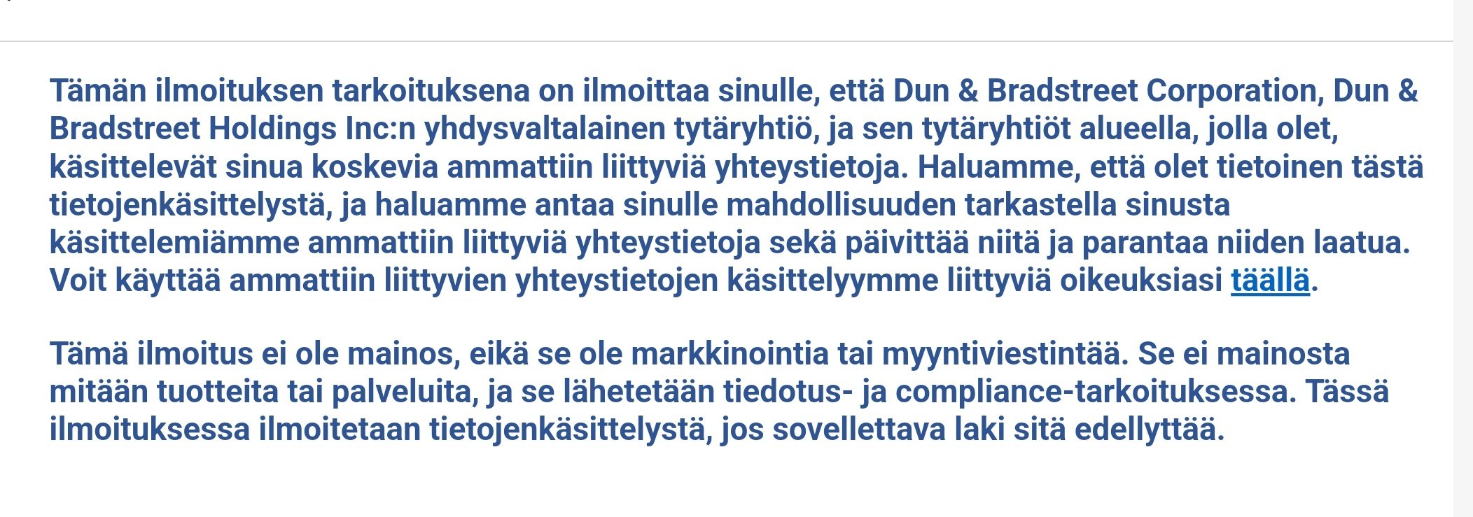 Kuvakaappaus kyselystä