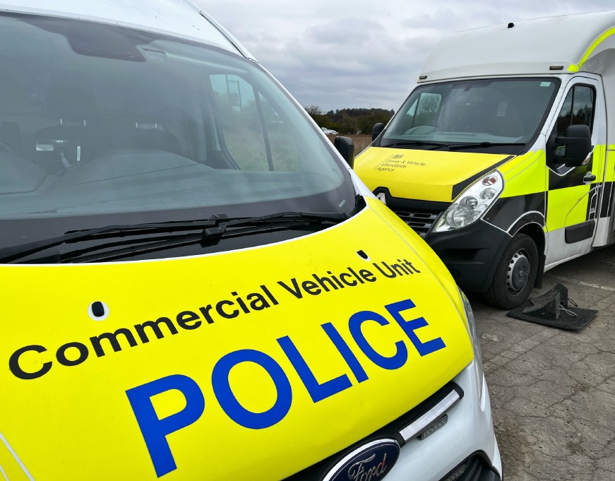 Police and DVSA enforcement vehicles