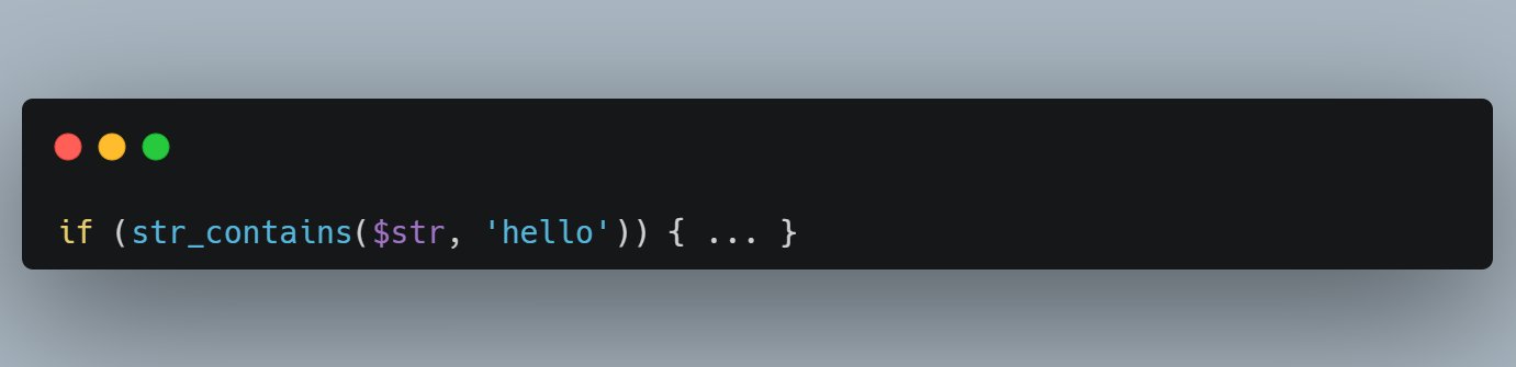Example of use str_contains()