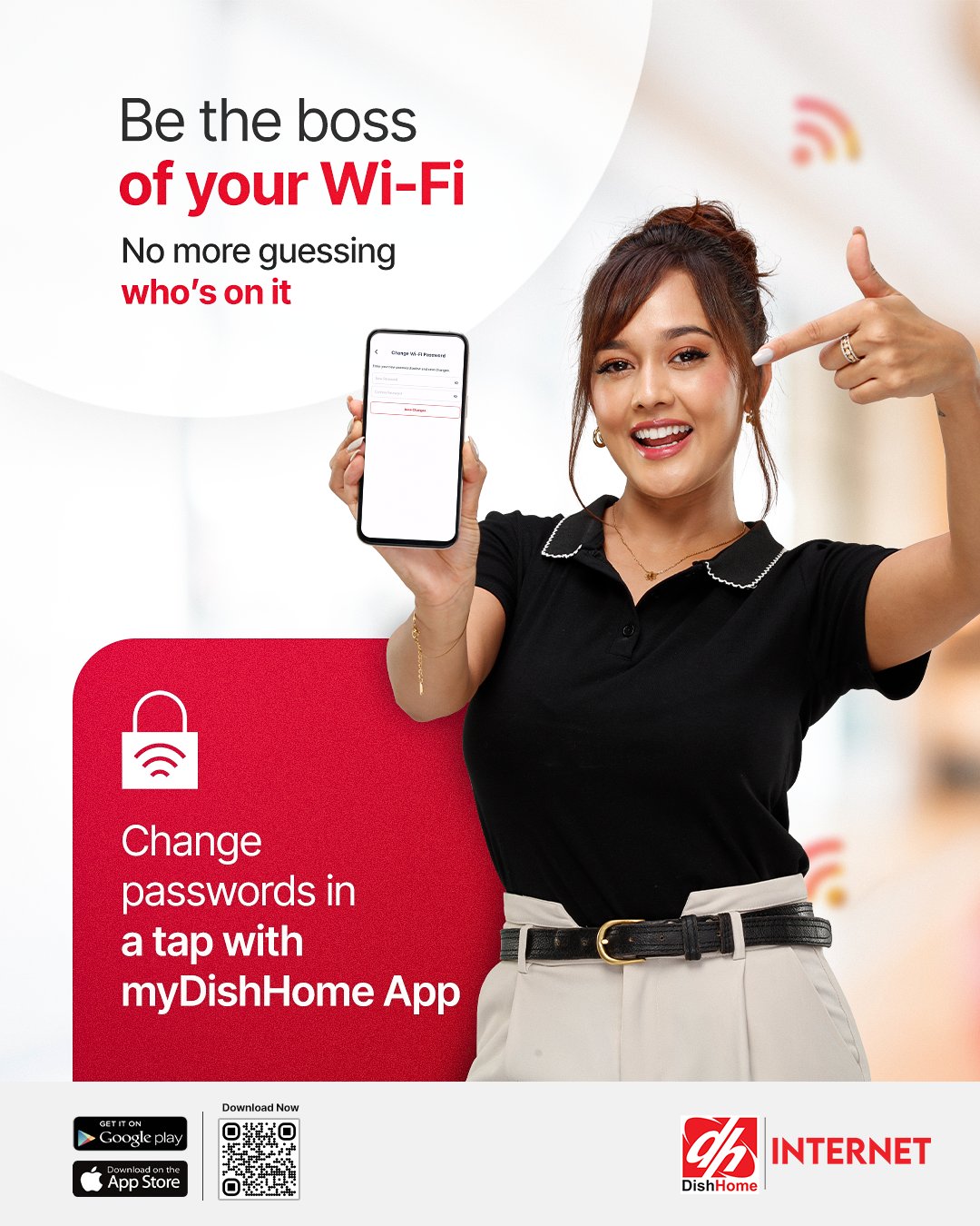 myDishHome App lets you reset your Wi-Fi Password.