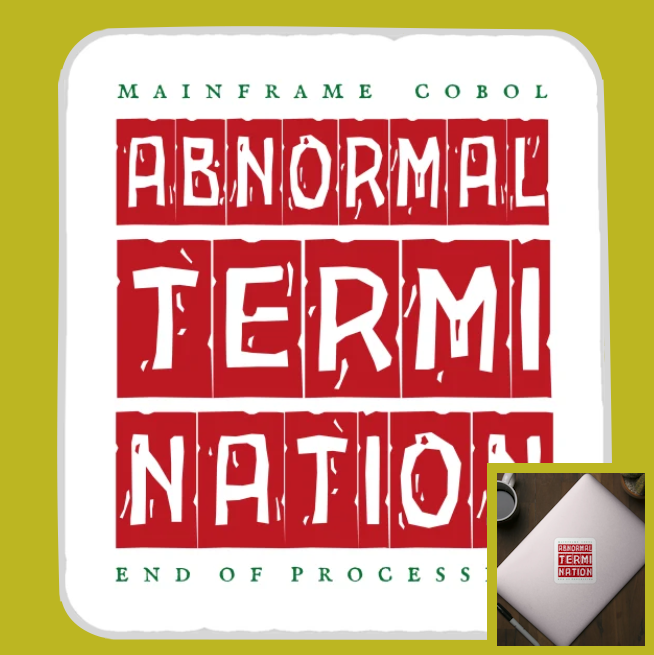 In COBOL programming, an "abnormal termination" refers to a situation where a program unexpectedly ends due to an error condition, often called an "ABEND" (abnormal end), usually triggered by a severe issue like a divide by zero, invalid data input, or accessing memory outside the allocated space, causing the program to stop execution before reaching its normal termination point.