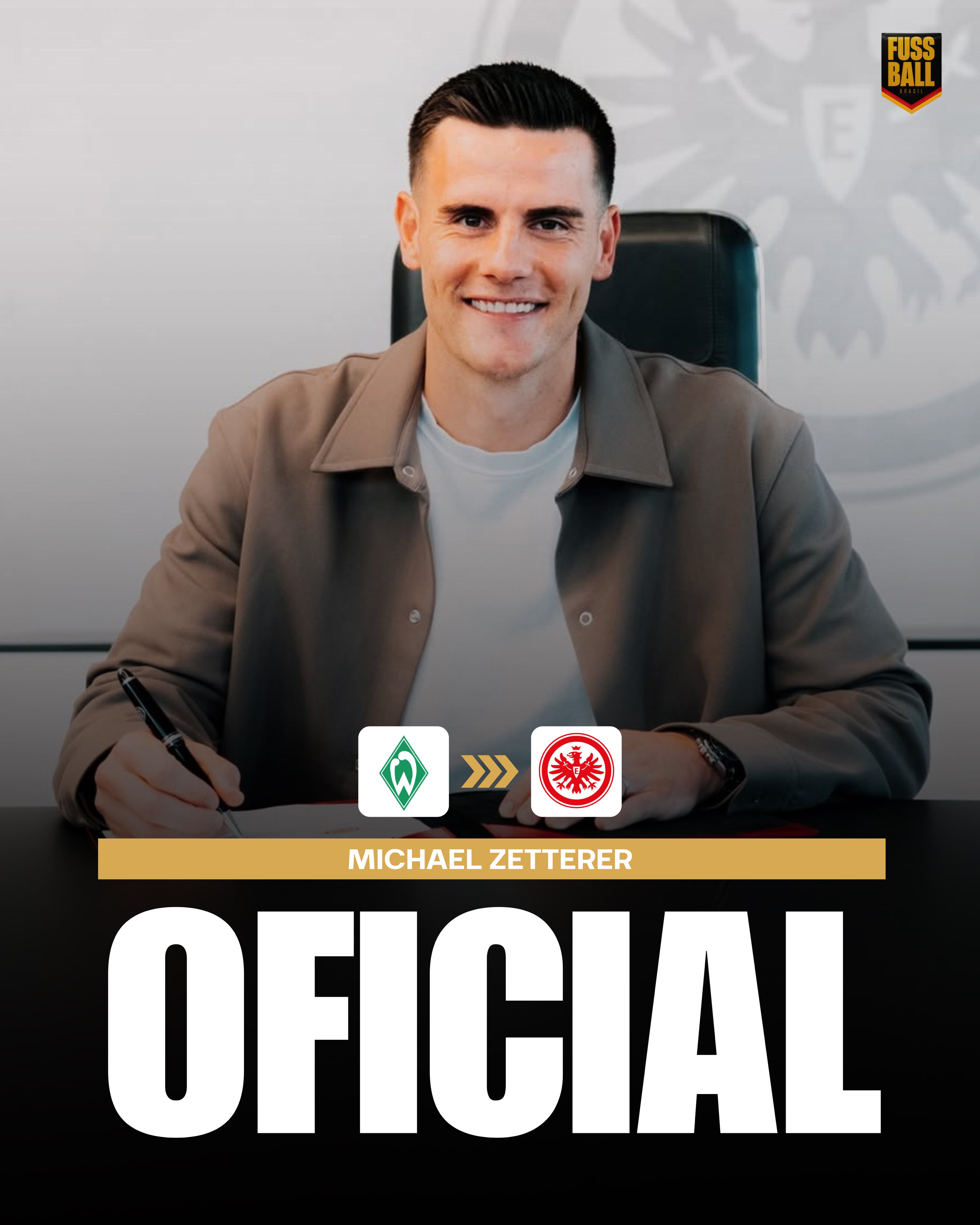 Michael Zetterer. Oficial. SV Werder Bremen >>> Eintracht Frankfurt.
(Photo via Eintracht Frankfurt on Social Media).