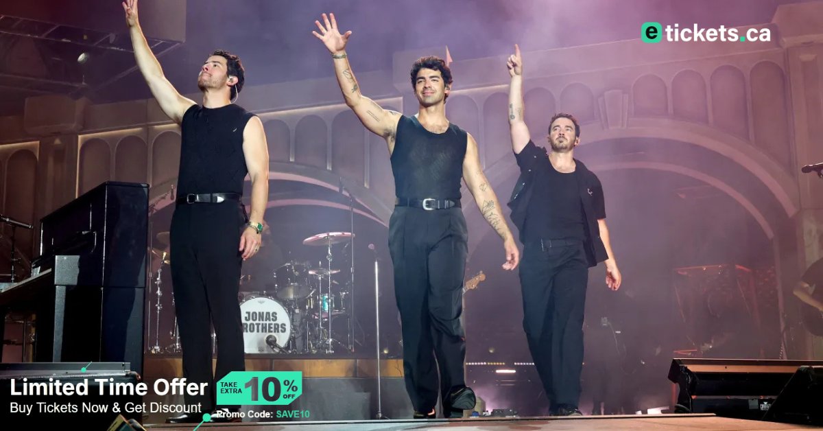 🎶✨ The Jonas Brothers are back and lighting up the stage with unforgettable performances! 🙌 Don’t miss your chance to #sing, #dance, and relive the magic of their biggest hits #LIVE. 🎤🔥

🎟️ Secure your tickets now at etickets.ca - https://www.etickets.ca/jonas-brothers-tickets

Enjoy a Limited Time Offer – Save an extra 10% with promo code SAVE10.

📅 Hurry, seats are filling up fast – this is one concert experience you don’t want to miss! 💥

#jonasbrothers #jonasbrothersreunion  #jonasbrothersconcert  #LiveInConcert #jonasbrotherstour #jonasbrotherstour2025 #jonasbrothersconcert2025 #jonasbrotherslive #jonasbrotherslivetour #ConcertVibes #Etickets #MusicFansUnite #PopLegends #ConcertExperience s #GlobalSuperstars #EpicConcert #LiveMusicEvents #BandOfBrothers #FanLove #ConcertBucketList #FeelTheMusic #PopConcert #jonasbrothersforever 