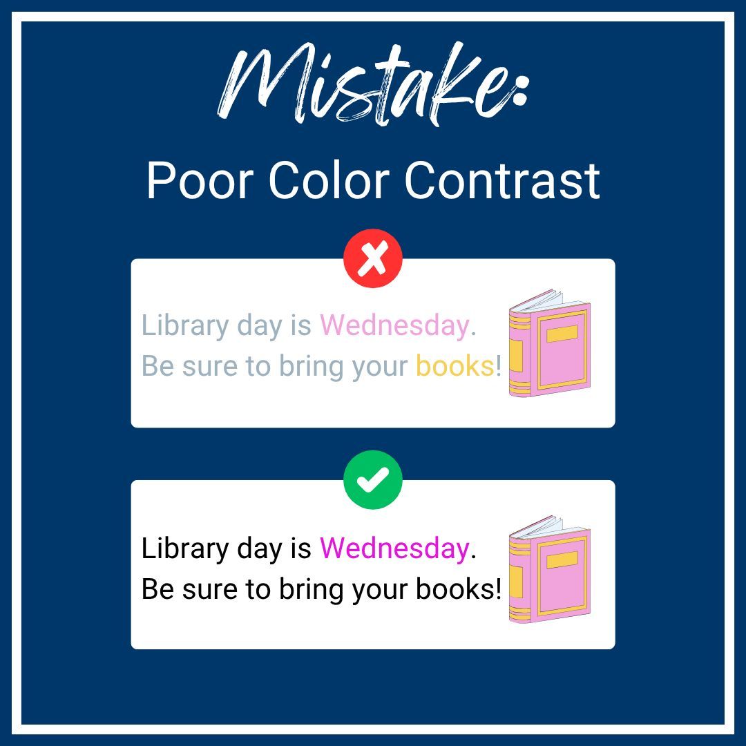 Example of poor contrast and a solution