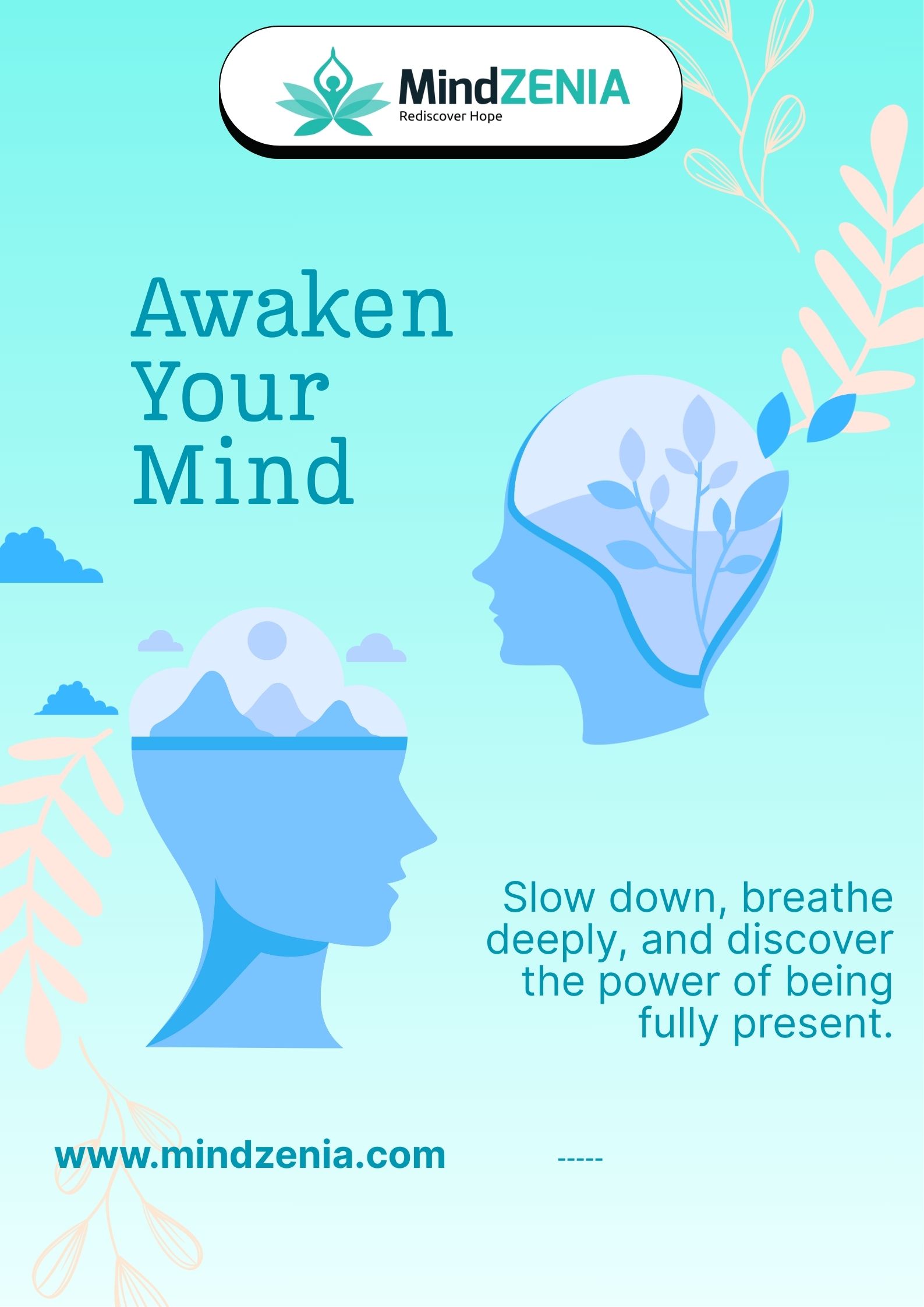 Awaken your mind with Mindzenia 🌿 Discover mindfulness, emotional wellness, and inner peace through guided support and mental health awareness.