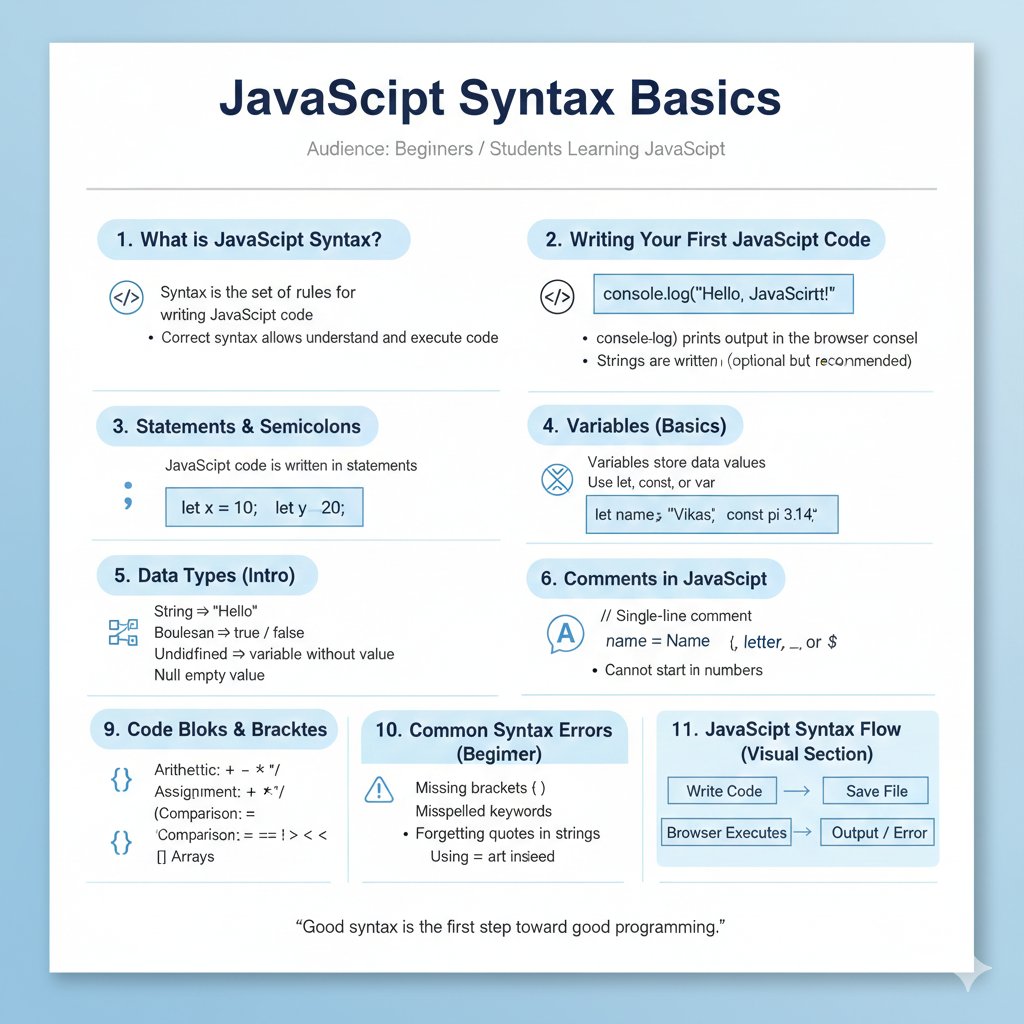 JavaScript Tutorial — Day 02
Want to master JavaScript step by step?
✅ Daily tutorials
✅ 2 JS posts every day
Don’t wait — start learning NOW!
👉 Follow for daily lessons
❤️ Like
💬 Comment
🔁 Repost
#JavaScript #LearnJS #WebDevelopment #Coding #Programming