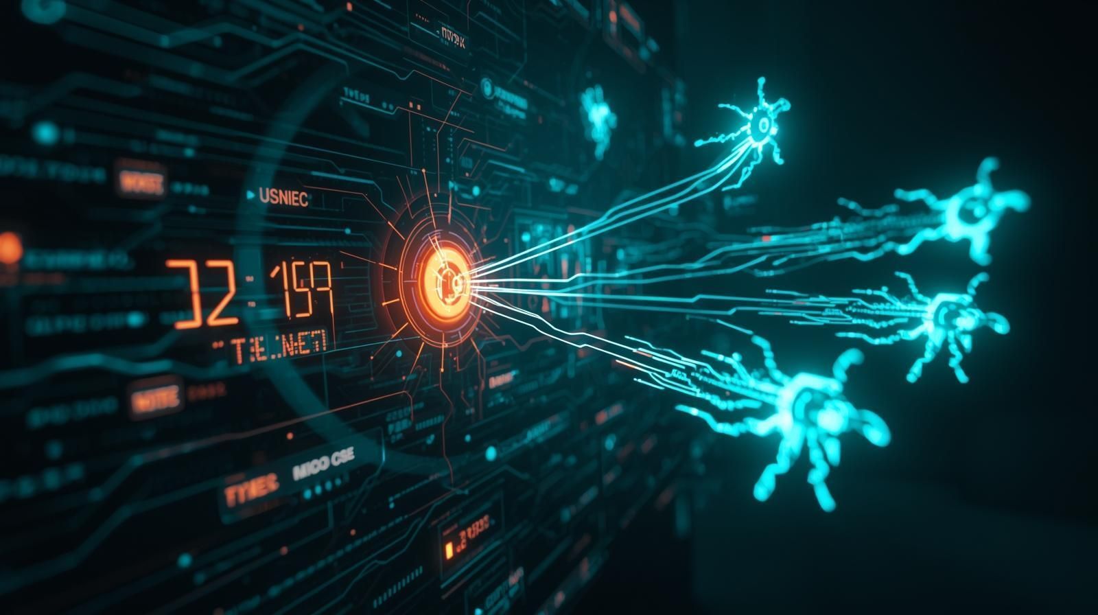 A digital clock linked to a glowing session token while multiple AI agents branch outward, representing time-based authority controlling machine-speed execution.
