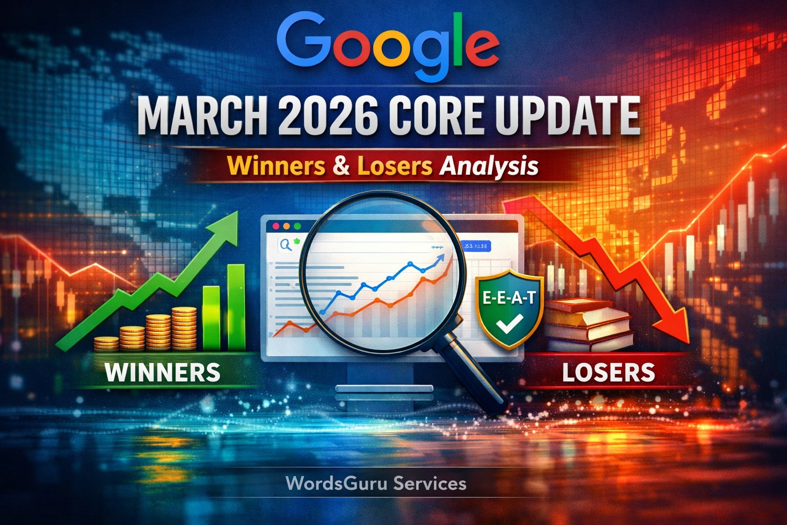 Google March 2026 Core Update winners and losers analysis – WordsGuru Services.