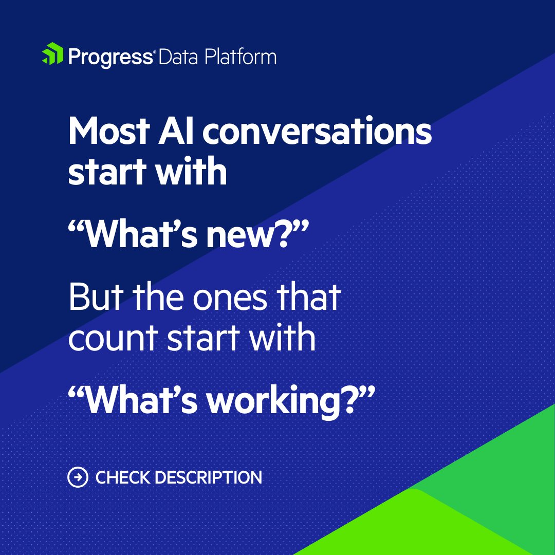 Most Al conversations start with
"What's new?"
But the ones that count start with
"What's working?"
CHECK DESCRIPTION