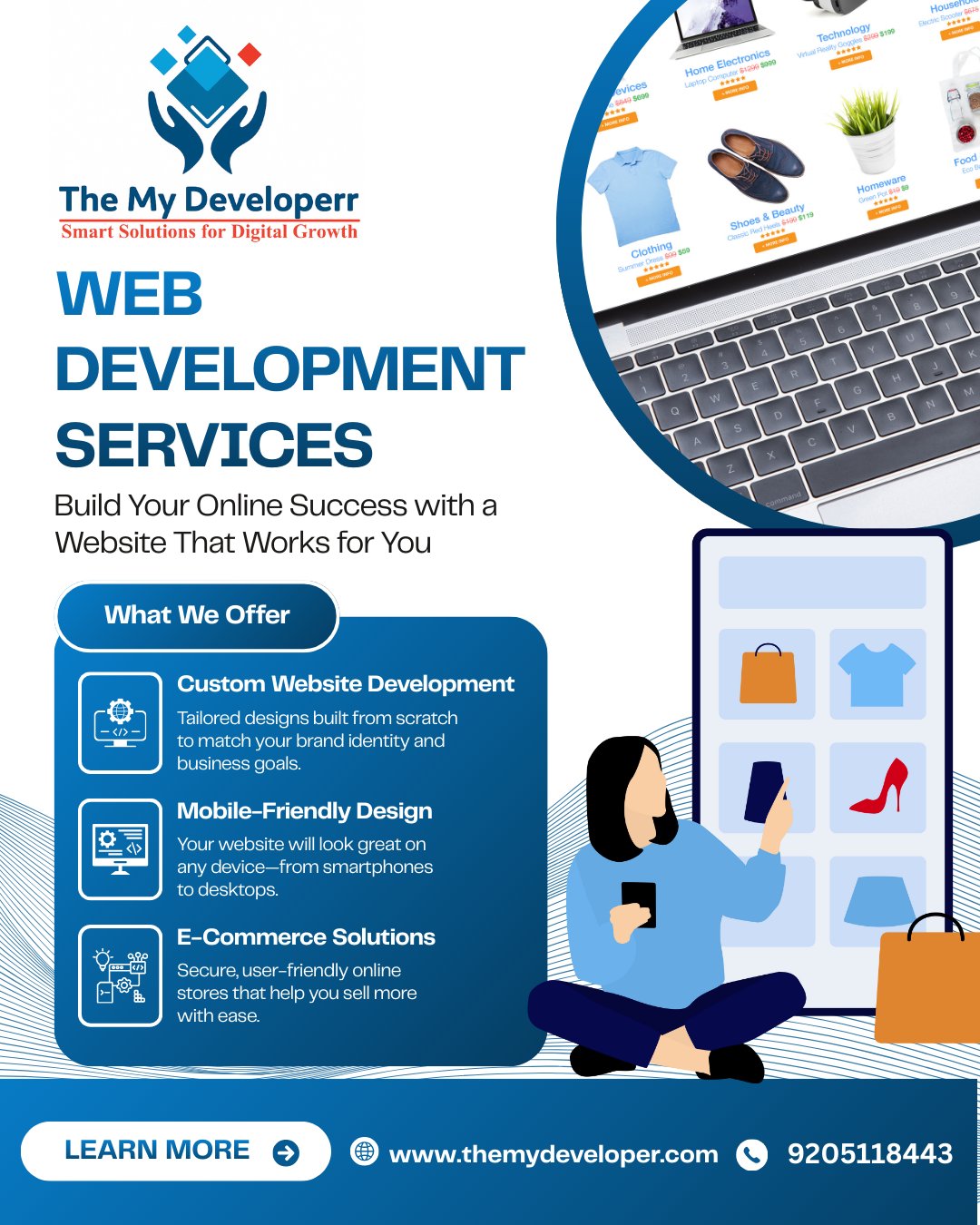 Looking for a trusted E-commerce Website Developer India? 🚀
We build secure, mobile-friendly, and high-converting online stores that help your business grow faster.
🌐 Custom Design | 📱 Mobile Optimized | 💳 Secure Payments
#EcommerceWebsiteDeveloperIndia #WebDevelopmentIndia #OnlineStore #DigitalGrowth #TheMyDeveloper