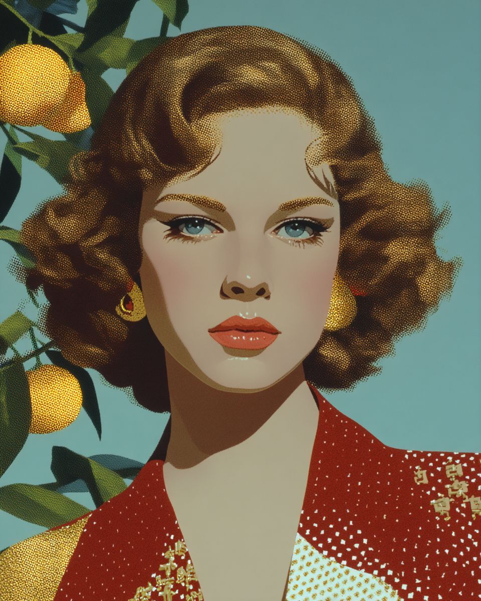 cartoon woman with bold colors