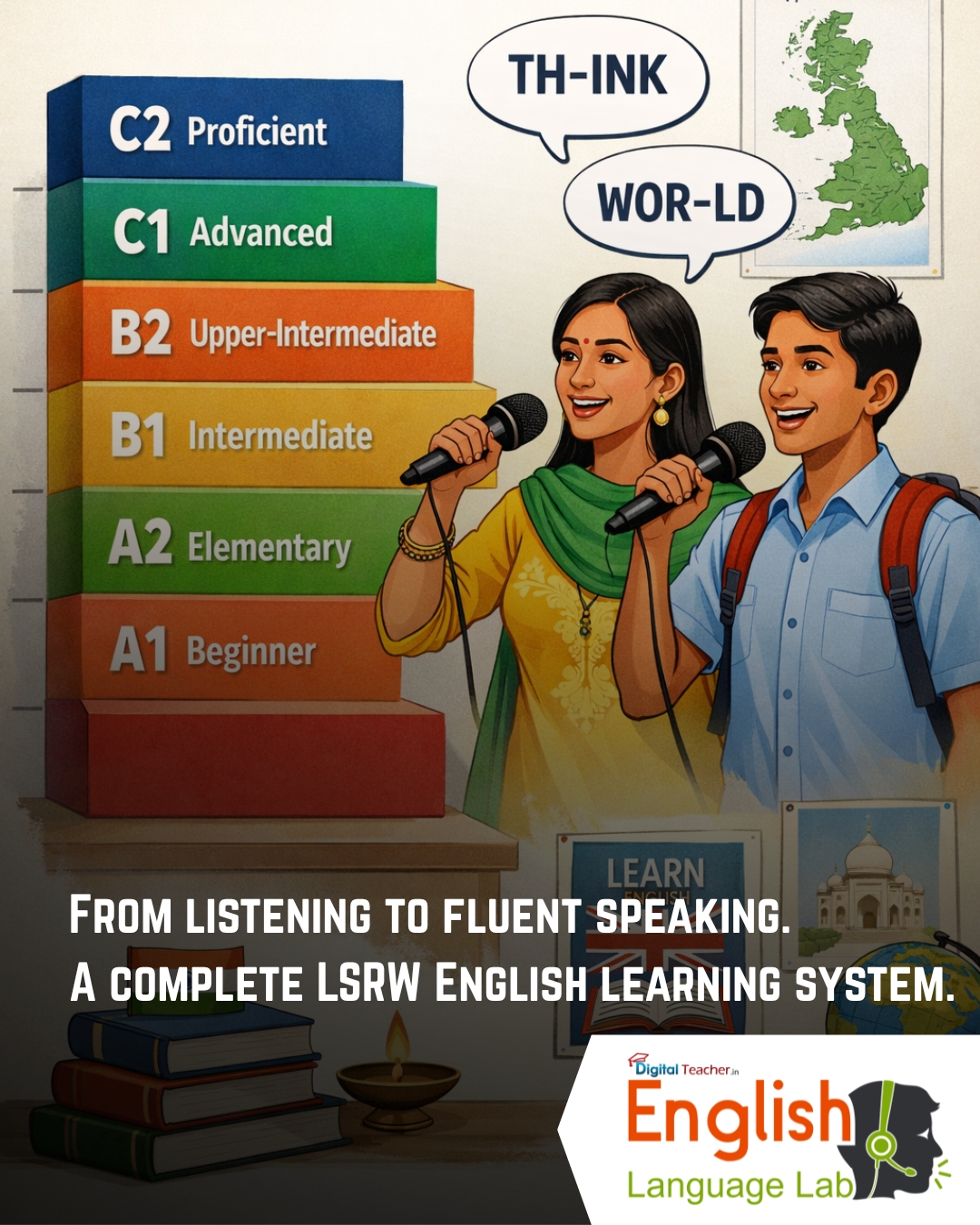 𝗙𝗿𝗼𝗺 𝗹𝗶𝘀𝘁𝗲𝗻𝗶𝗻𝗴 𝘁𝗼 𝗰𝗼𝗻𝗳𝗶𝗱𝗲𝗻𝘁 𝘀𝗽𝗲𝗮𝗸𝗶𝗻𝗴, 𝗿𝗲𝗮𝗹 𝗹𝗮𝗻𝗴𝘂𝗮𝗴𝗲 𝗺𝗮𝘀𝘁𝗲𝗿𝘆 𝗵𝗮𝗽𝗽𝗲𝗻𝘀 𝘀𝘁𝗲𝗽 𝗯𝘆 𝘀𝘁𝗲𝗽.

𝗘𝗻𝗴𝗹𝗶𝘀𝗵 𝗟𝗮𝗻𝗴𝘂𝗮𝗴𝗲 𝗟𝗮𝗯 helps schools and colleges build measurable English proficiency, improve student confidence, and prepare learners for academic and career success.

Our 𝗟𝗦𝗥𝗪 based learning approach helps students:
 ✅ Improve listening & comprehension
 ✅ Speak with confidence
 ✅ Strengthen reading skills
 ✅ Write effectively

If your institution is looking to improve communication outcomes, employability skills and classroom engagement, it’s time to adopt complete English learning software and not just a course.

𝗧𝗵𝗲 𝗕𝗶𝗴 𝗤𝘂𝗲𝘀𝘁𝗶𝗼𝗻:
𝗜𝗻 𝘆𝗼𝘂𝗿 𝗼𝗽𝗶𝗻𝗶𝗼𝗻, 𝘄𝗵𝗮𝘁 𝗺𝗮𝘁𝘁𝗲𝗿𝘀 𝗺𝗼𝗿𝗲:
1. English knowledge
2. English confidence

Comment below! 👇

For More Visit: https://www.englishlab.co.in/

#LanguageLab #englishlab #DigitalLanguageLab #elcslab #englishlanguagelab #codeandpixels #digitalte