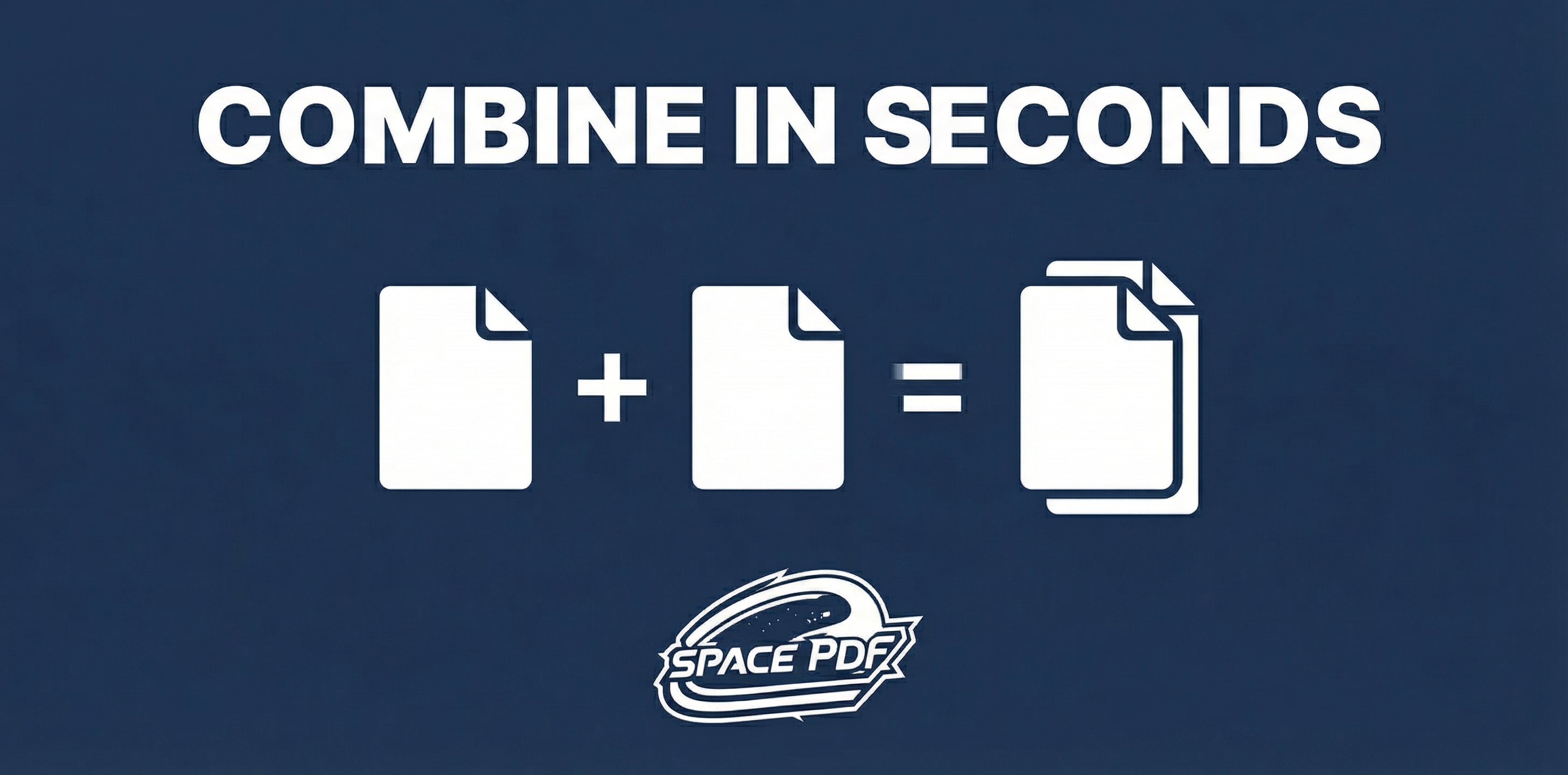 A simple, high-contrast graphic showing a math equation: Doc A + Doc B = Doc AB.
